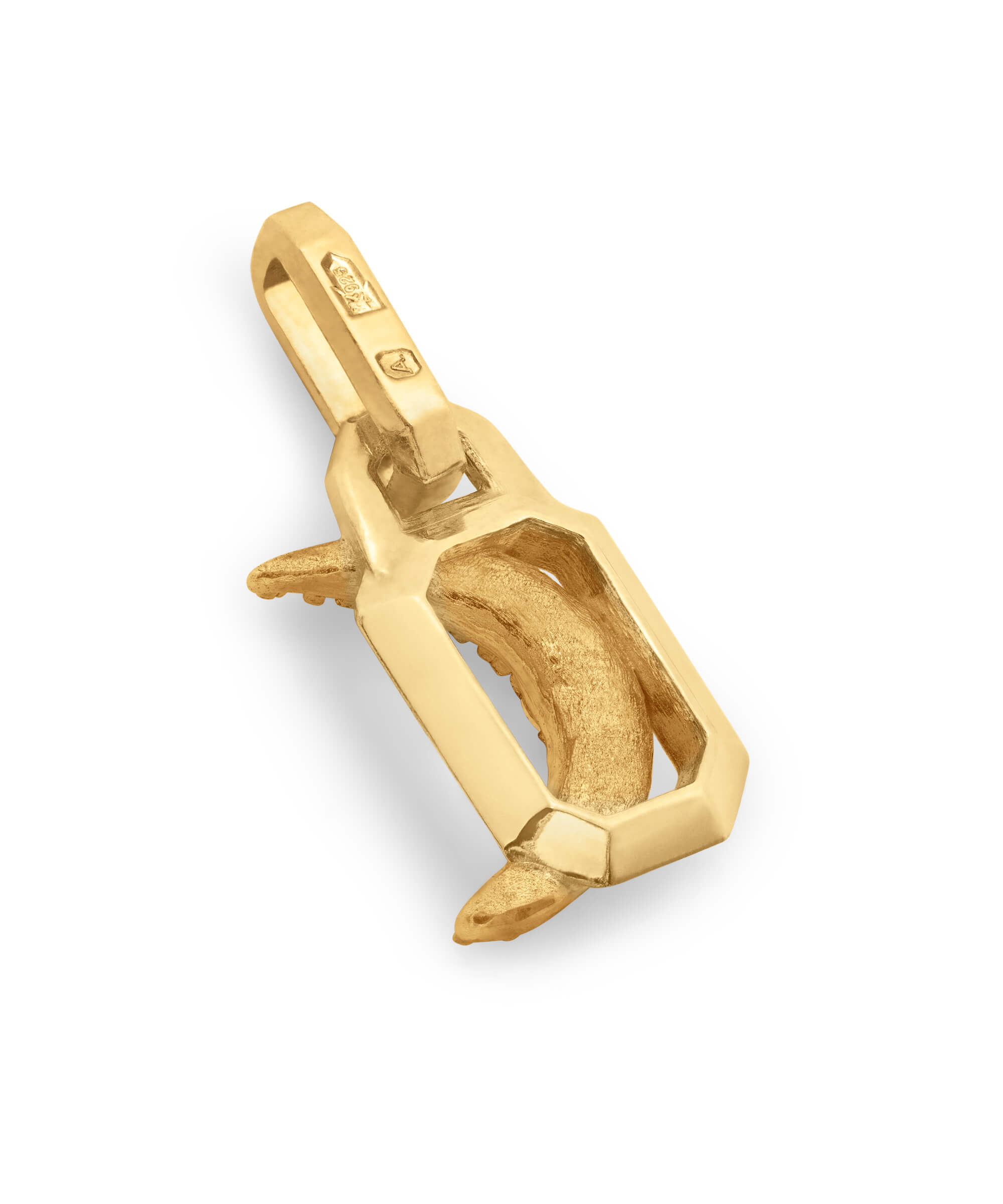 AMULETHA symbolic luxury jewelry gifting - Crescent Amulet - yellow gold with diamonds - side back