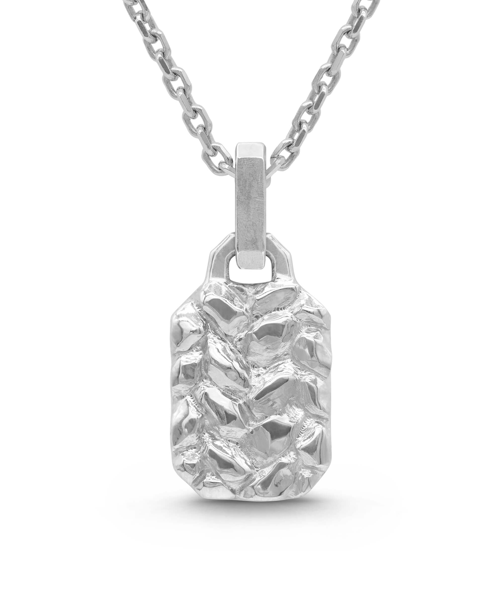 AMULETHA symbolic luxury jewelry gifting - Rock Amulet - sterling silver with diamonds - front