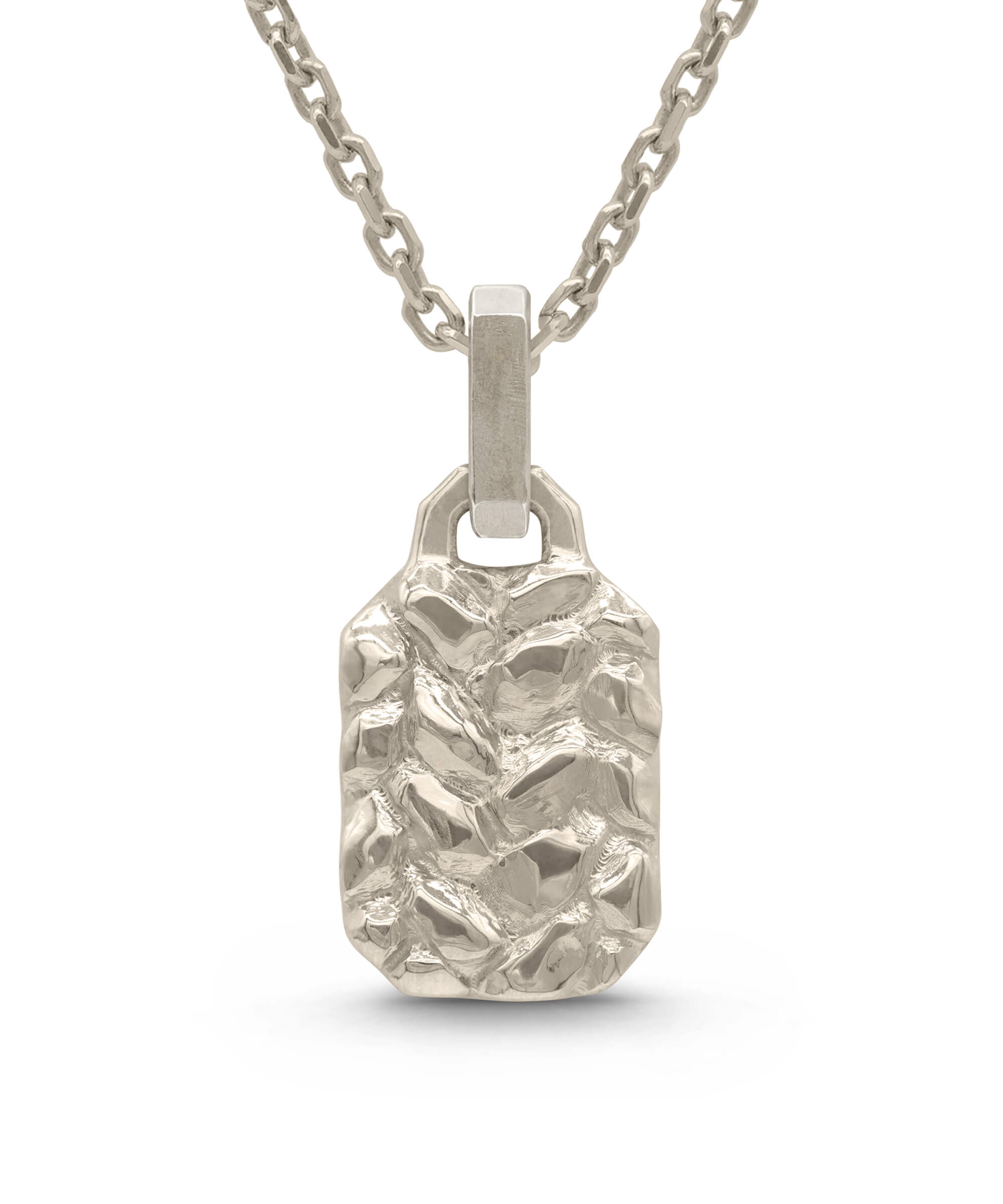 AMULETHA symbolic luxury jewelry gifting - Rock Amulet - white gold with diamonds - front