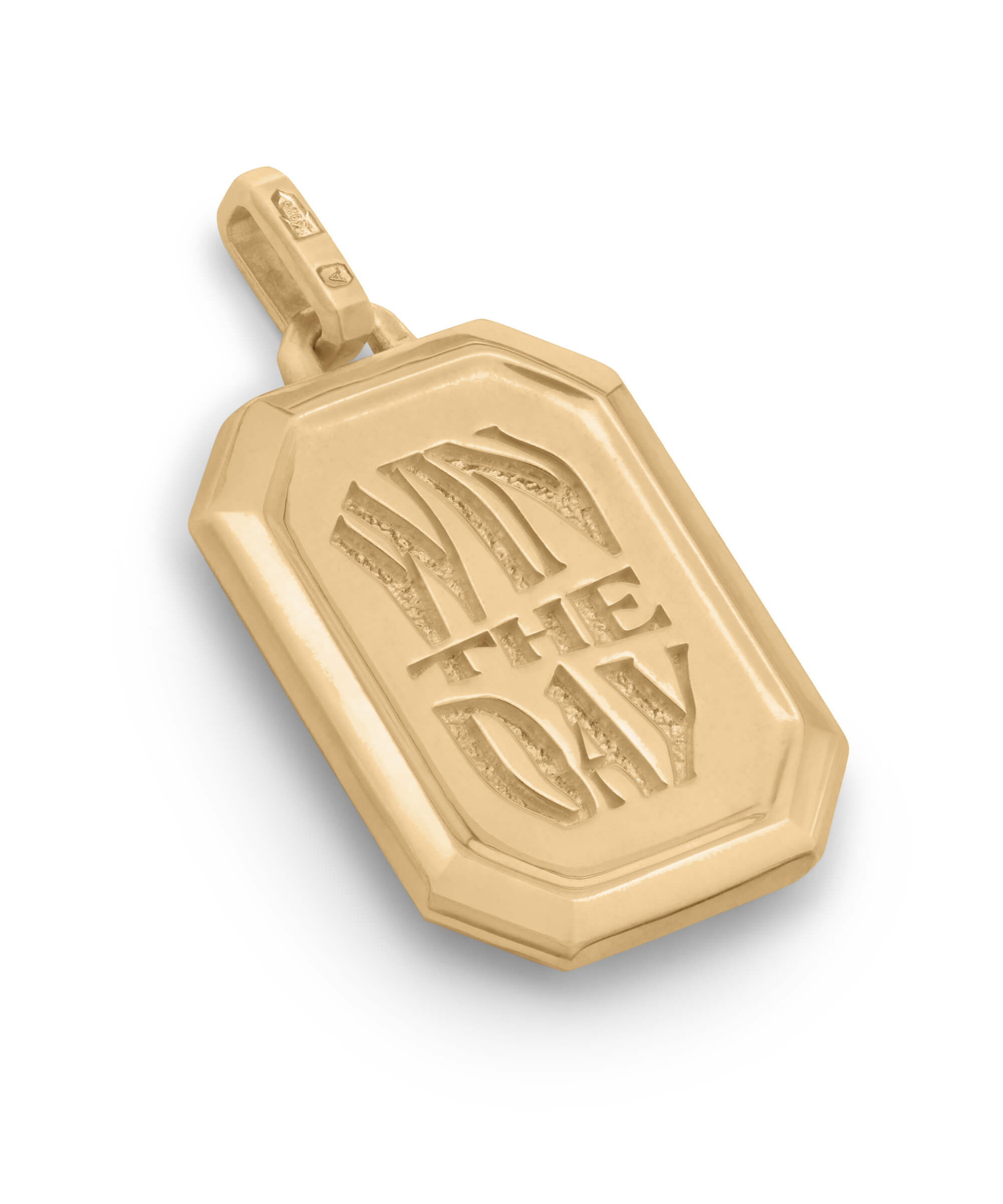 AMULETHA symbolic luxury jewelry gifting - Win the day Amulet - yellow gold with diamonds - side back