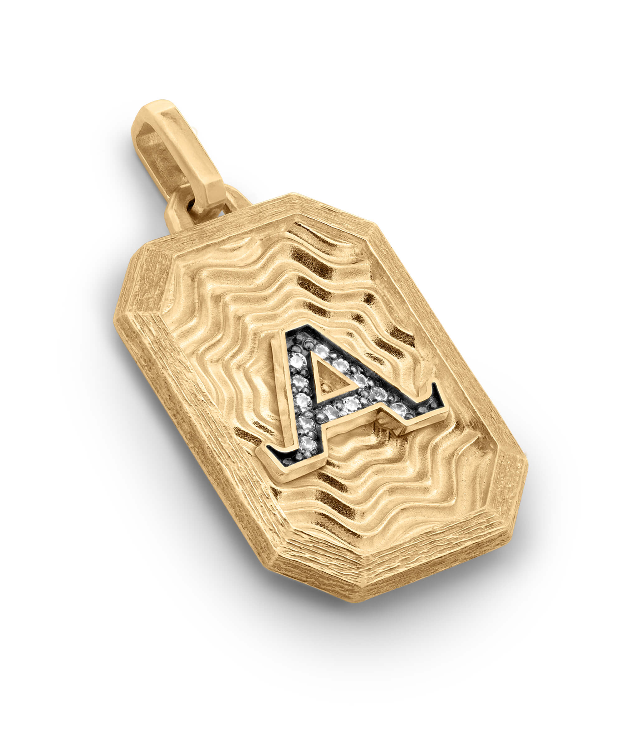 AMULETHA symbolic luxury jewelry gifting - Win the day Amulet - yellow gold with diamonds - side front