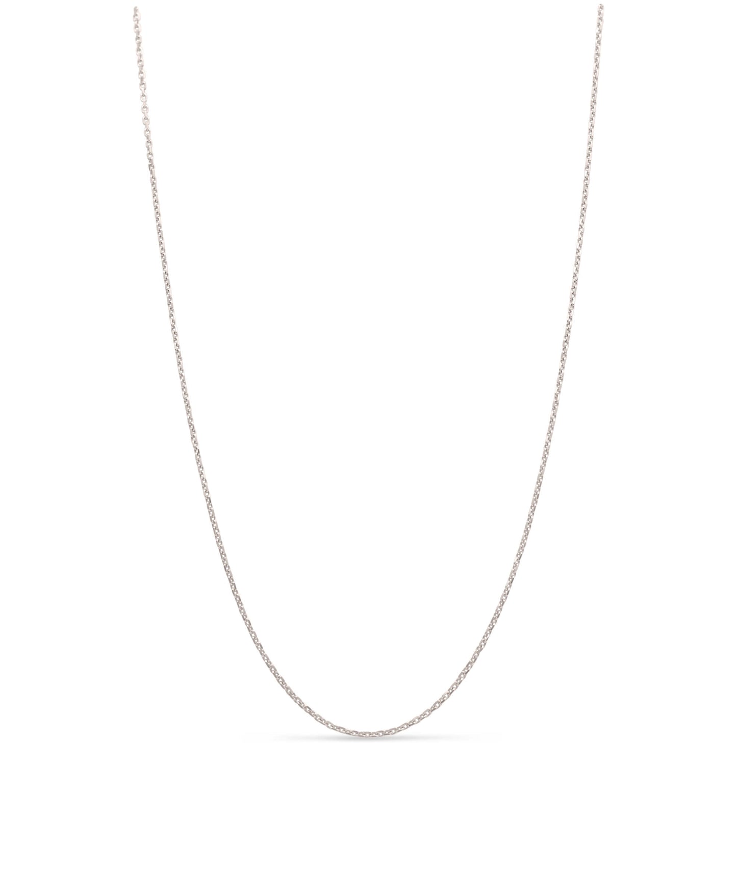 AMULETHA symbolic luxury jewelry gifting - Women diamond cut chain necklace - 1.2mm - white gold - front