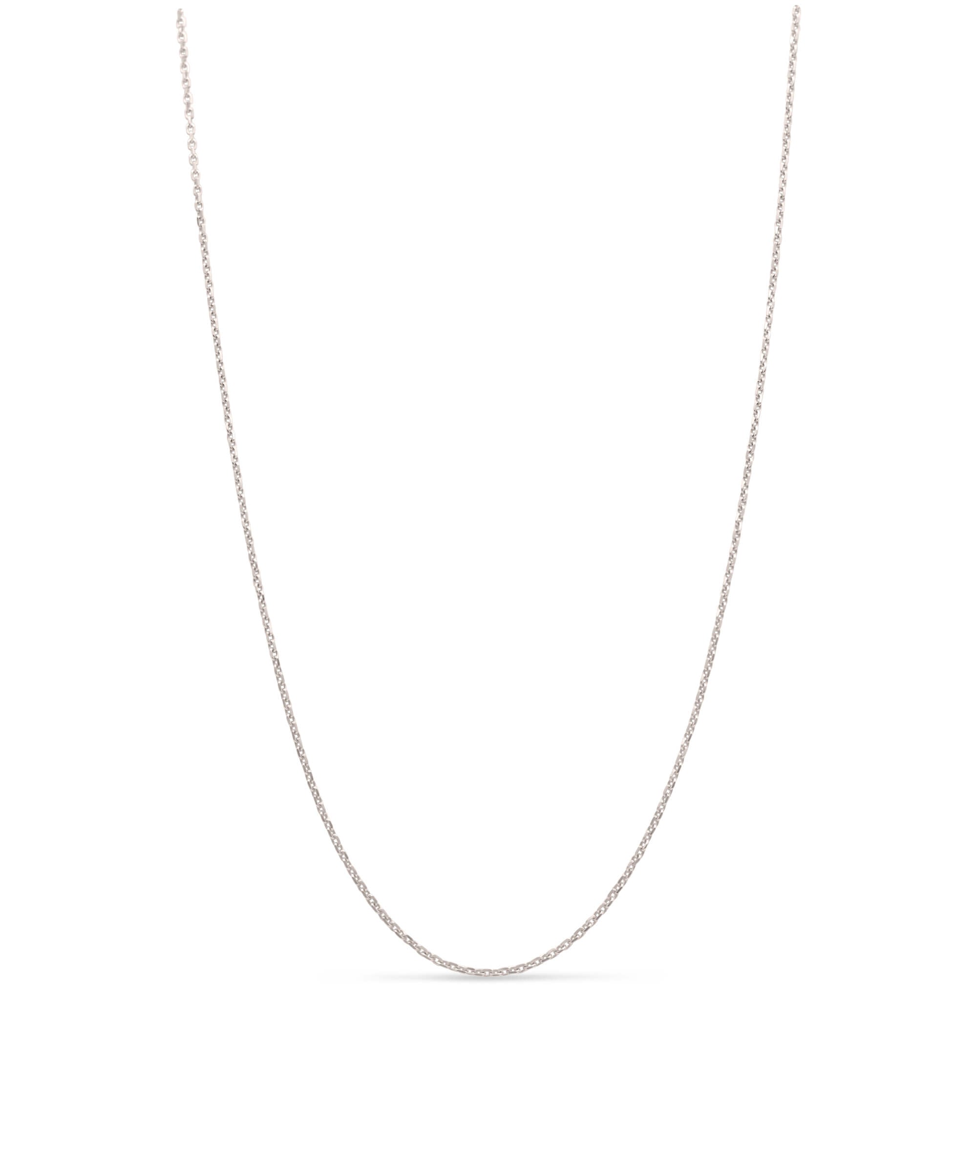 AMULETHA symbolic luxury jewelry gifting - Women diamond cut chain necklace - 1.2mm - white gold - front