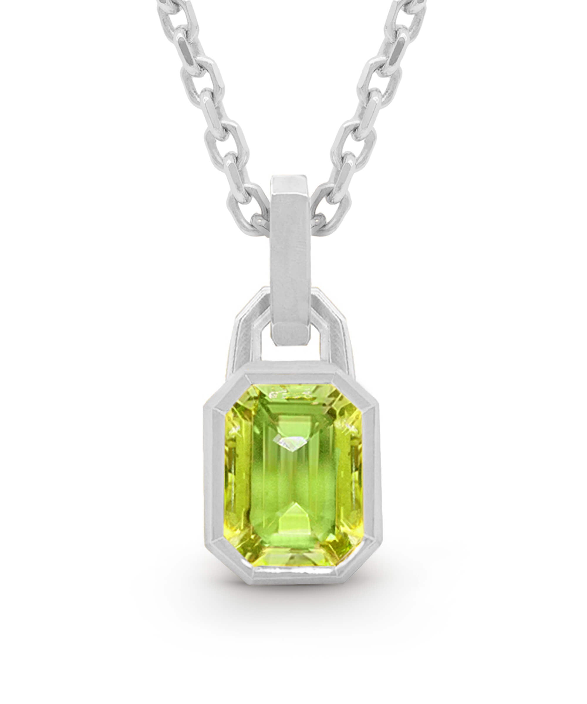 AMULETHA symbolic luxury jewelry gifting - men's birthstone Amulet - silver with diamonds - front