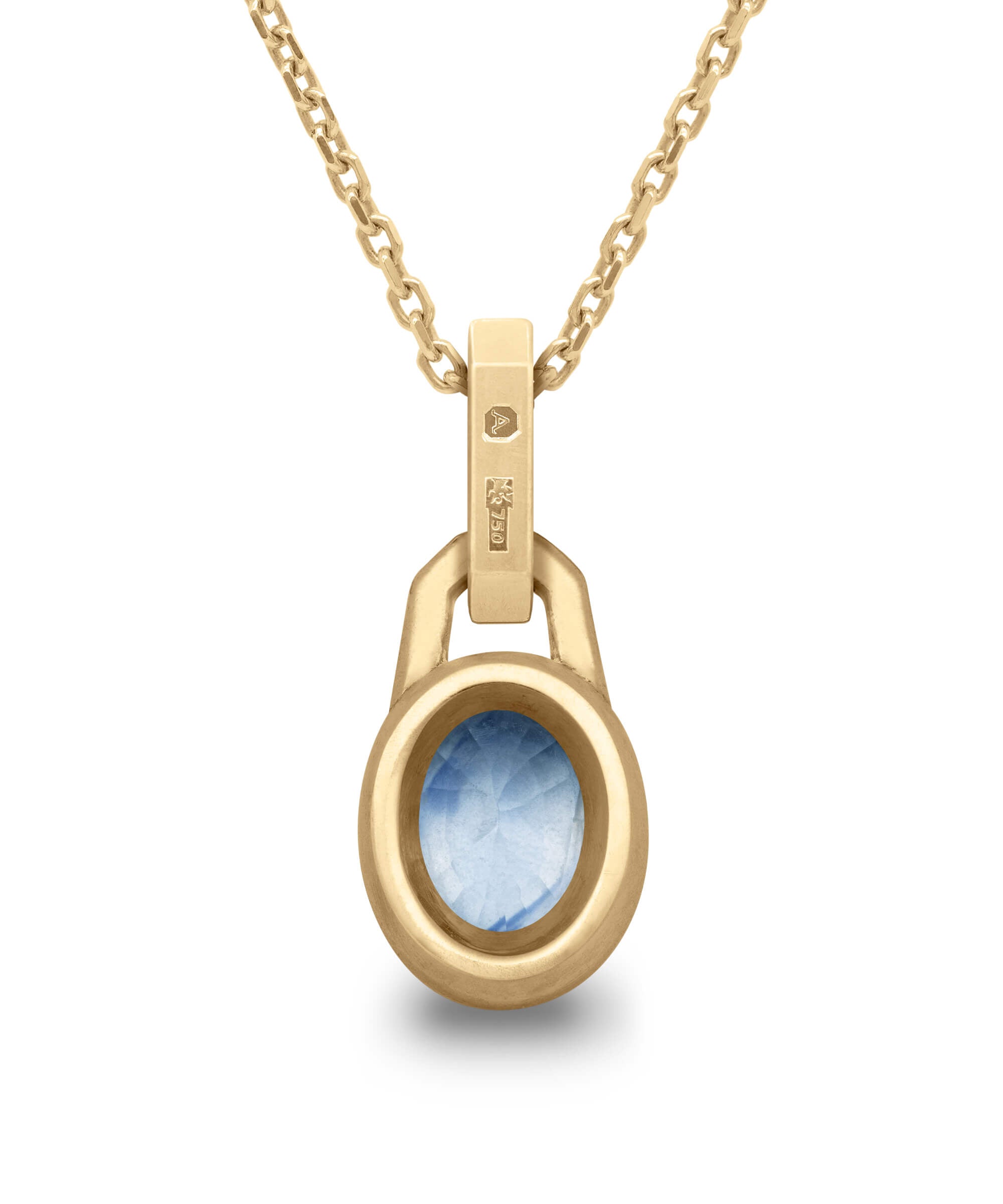 AMULETHA symbolic luxury jewelry gifting - women birthstone Amulet - yellow gold with diamonds - back
