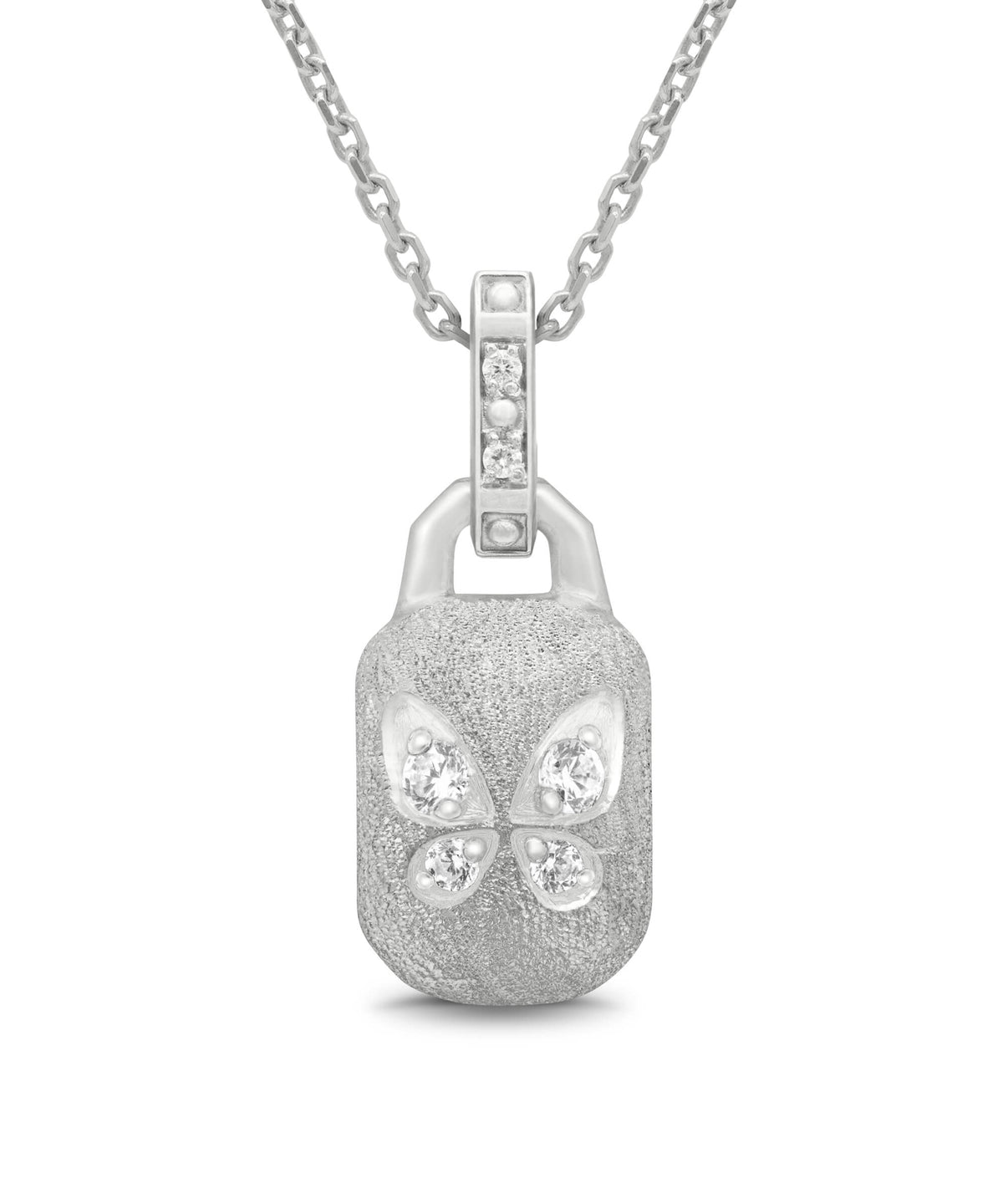 AMULETHA symbolic luxury jewelry gifting - Butterfly Amulet - sterling silver with diamonds - front