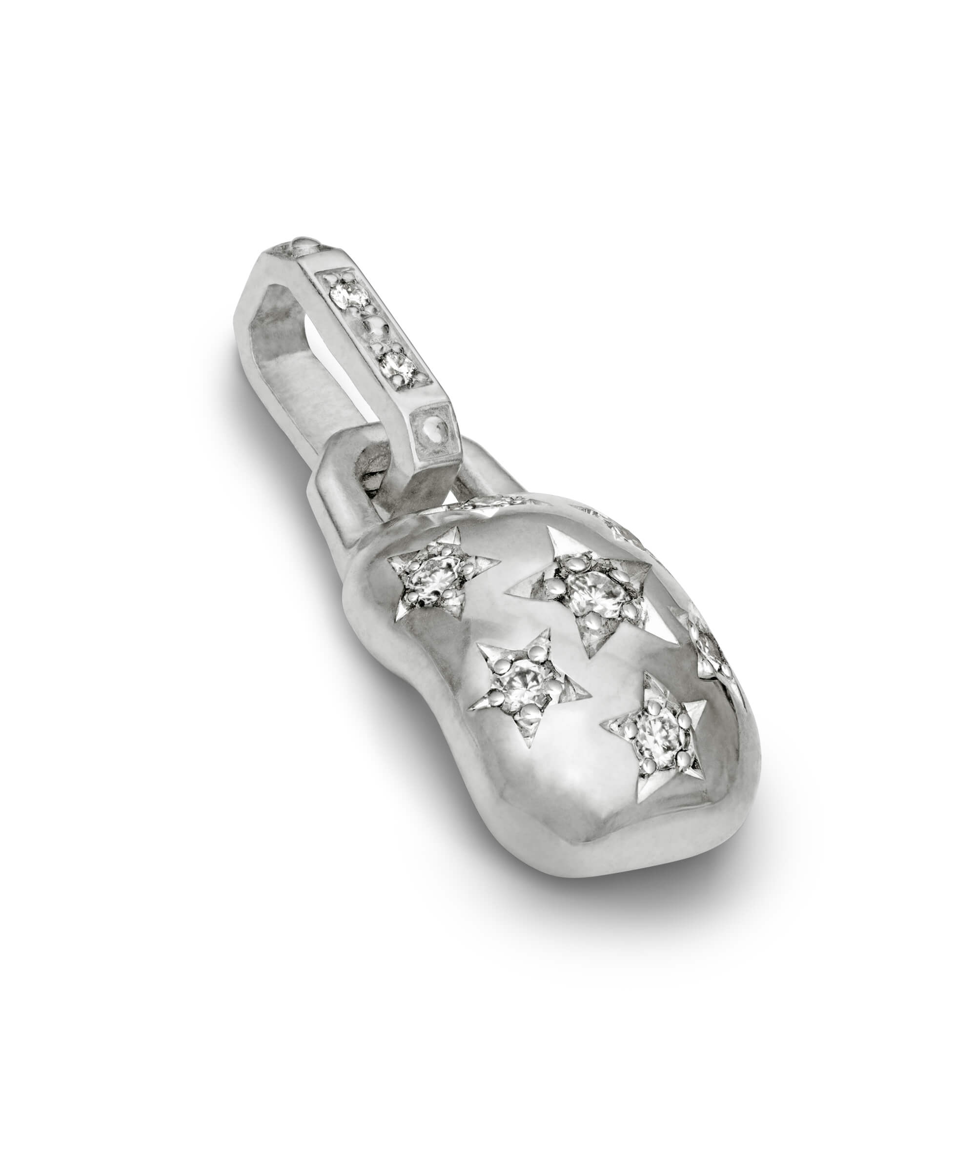 AMULETHA symbolic luxury jewelry gifting - Constellation Amulet - sterling silver with diamonds - side front