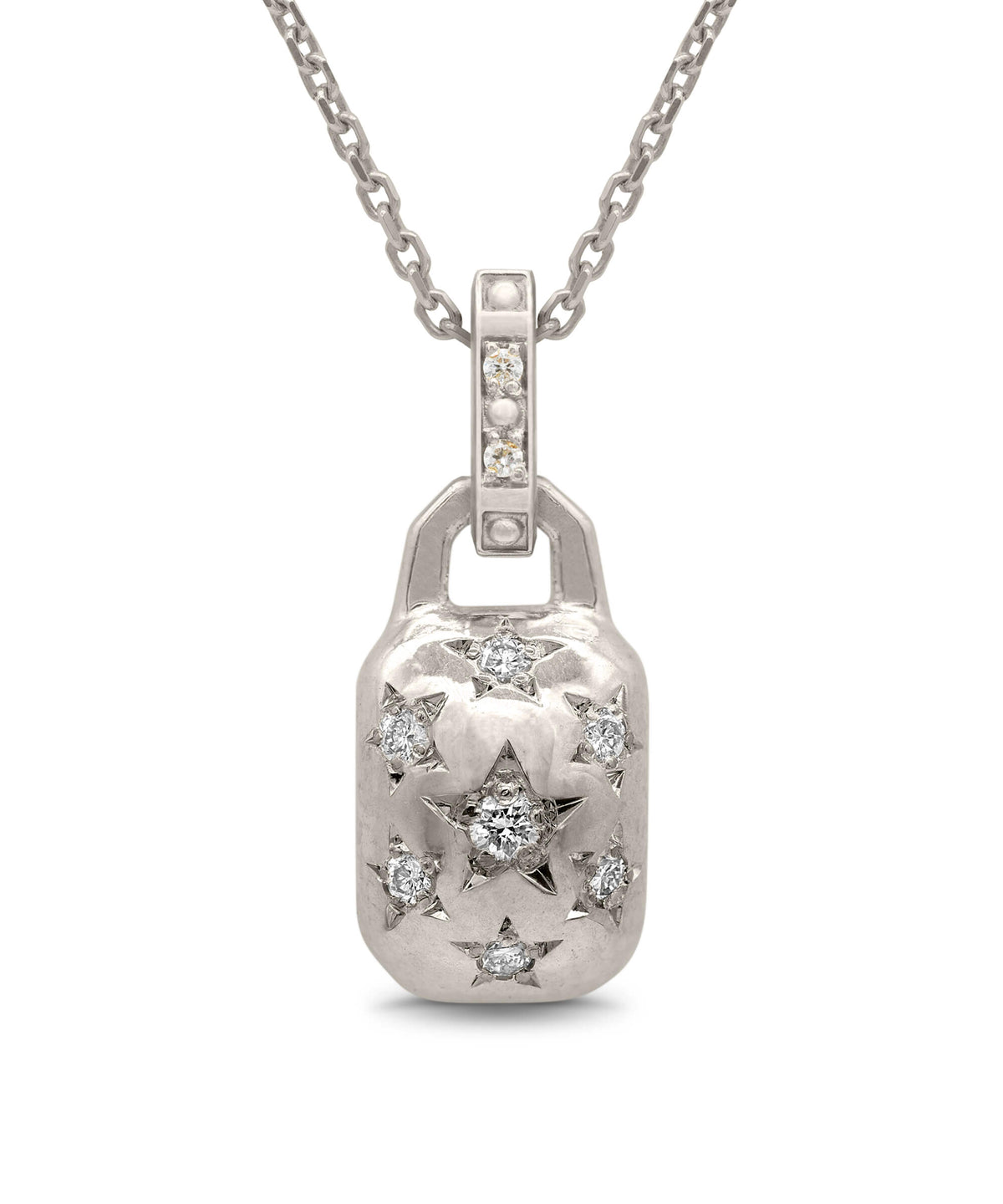 AMULETHA symbolic luxury jewelry gifting - Constellation Amulet - white gold with diamonds - front