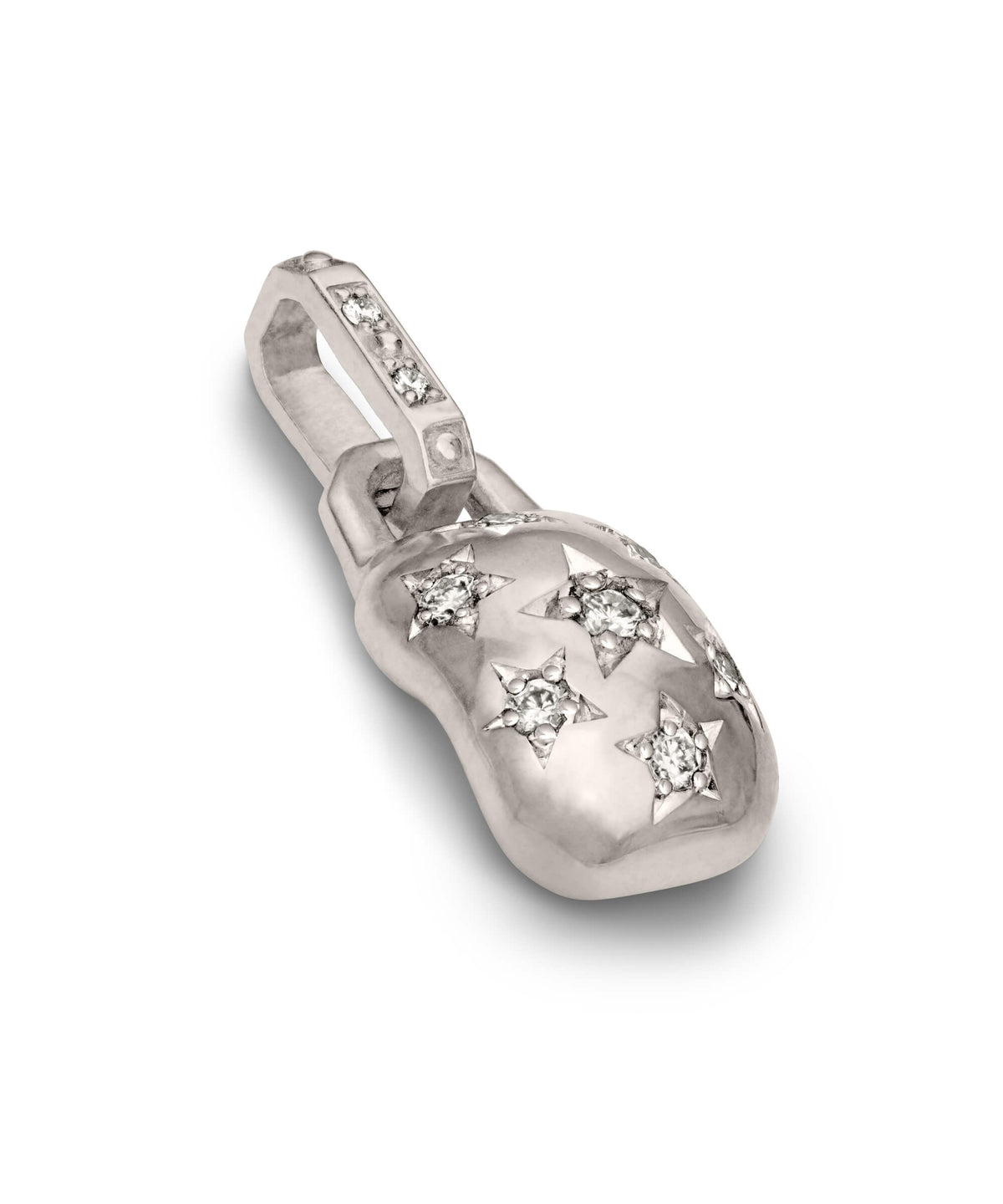 AMULETHA symbolic luxury jewelry gifting - Constellation Amulet - white gold with diamonds - side front