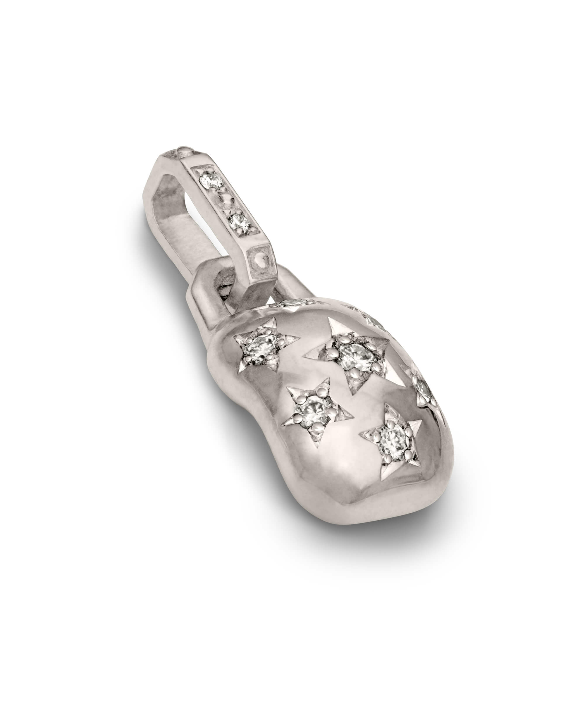 AMULETHA symbolic luxury jewelry gifting - Constellation Amulet - white gold with diamonds - side front