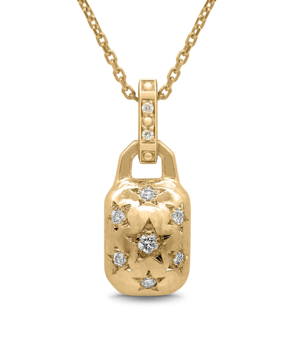 AMULETHA symbolic luxury jewelry gifting - Constellation Amulet - yellow gold with diamonds - front