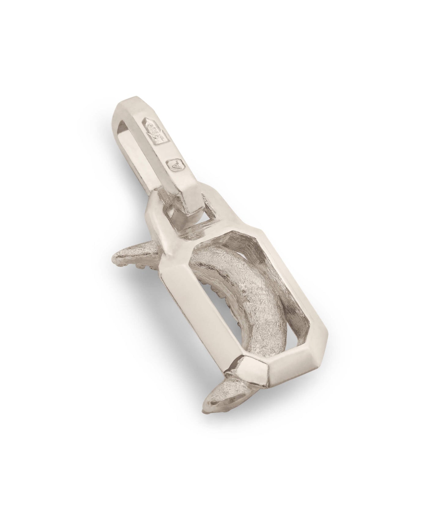 AMULETHA symbolic luxury jewelry gifting - Crescent Amulet - white gold with diamonds - side back