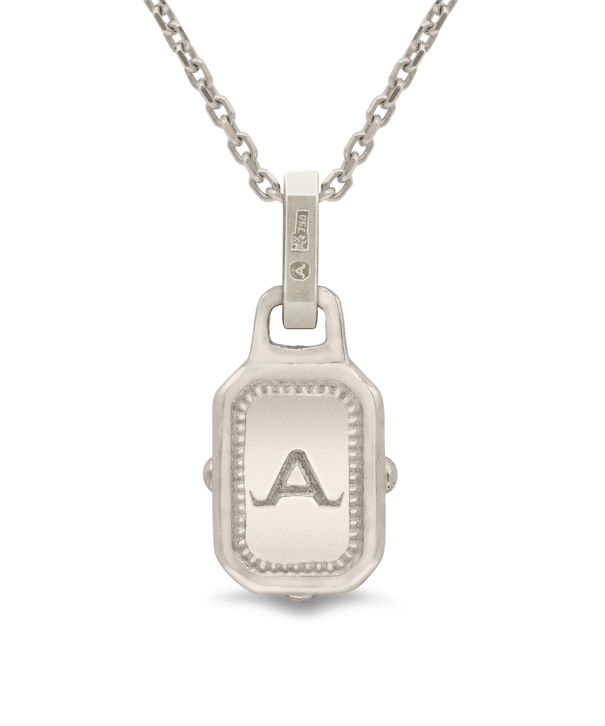 AMULETHA symbolic luxury jewelry gifting - Key Amulet - white gold with diamonds - back