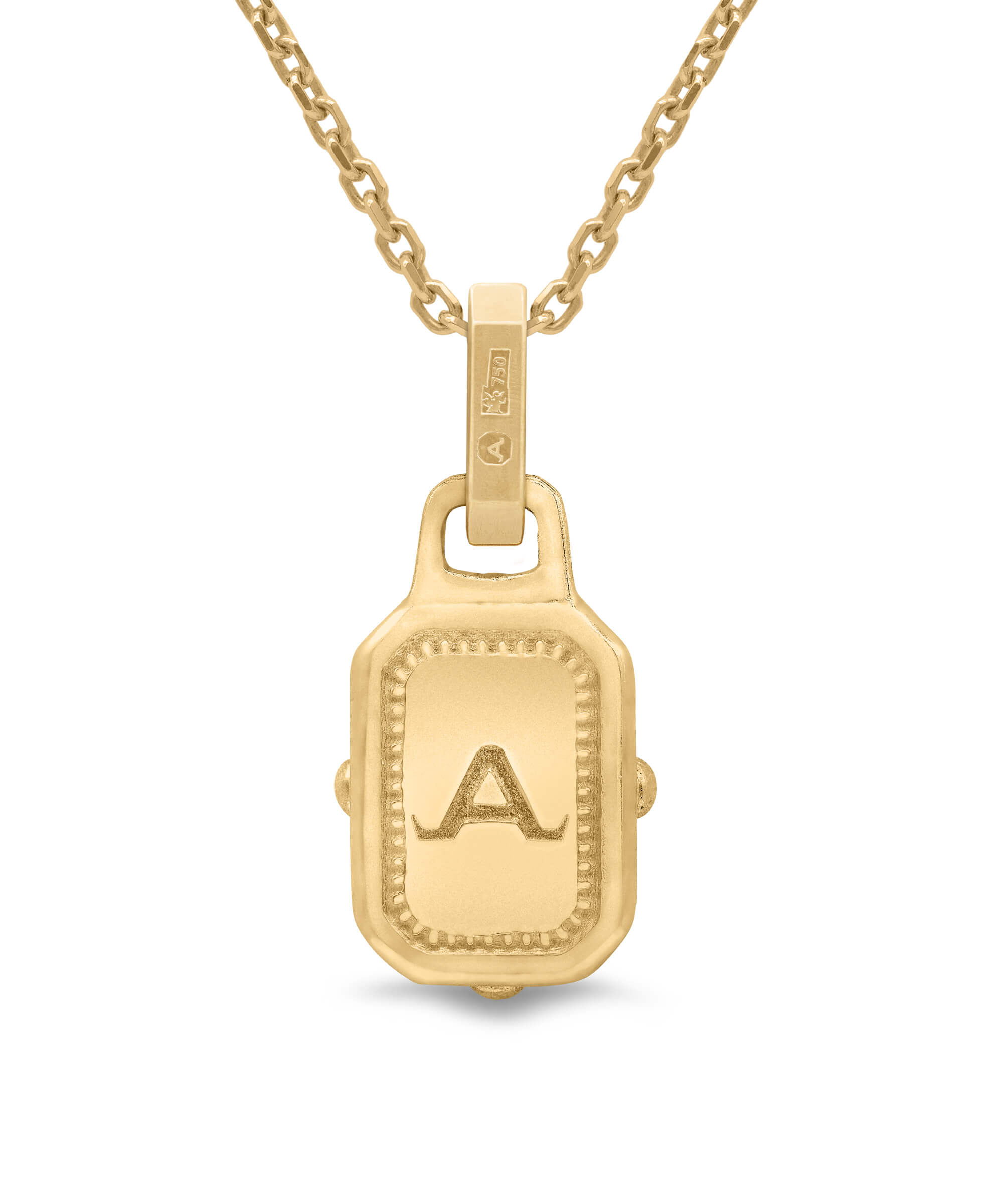 AMULETHA symbolic luxury jewelry gifting - Key Amulet - yellow gold with diamonds - back