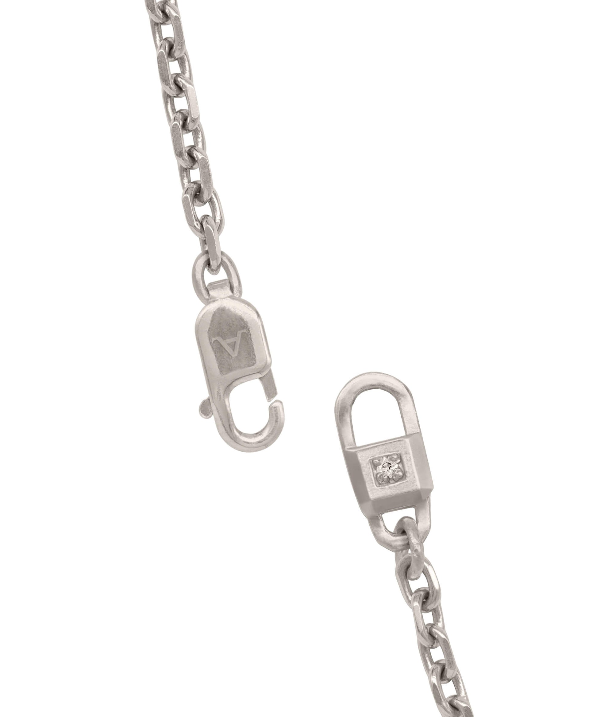 AMULETHA symbolic luxury jewelry gifting - Men diamond cut chain necklace - 2mm - white gold - clasp
