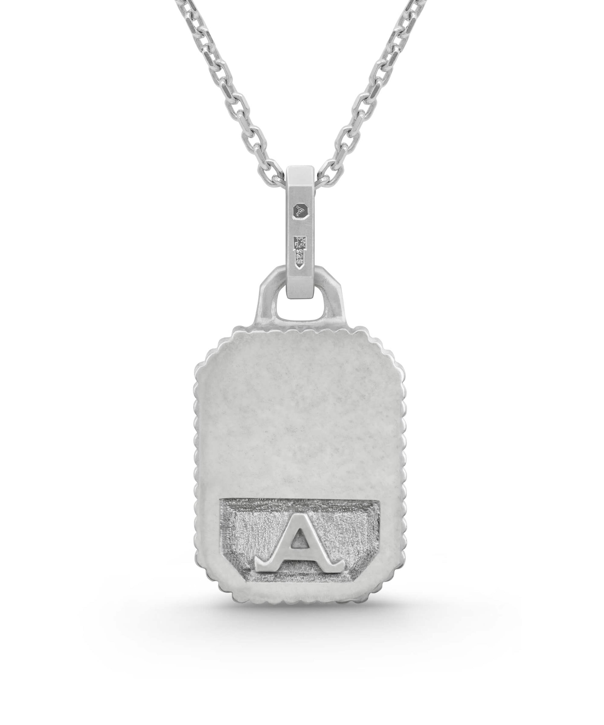AMULETHA symbolic luxury jewelry gifting - Qu'Hier Que Demain Amulet - sterling silver with diamonds - back
