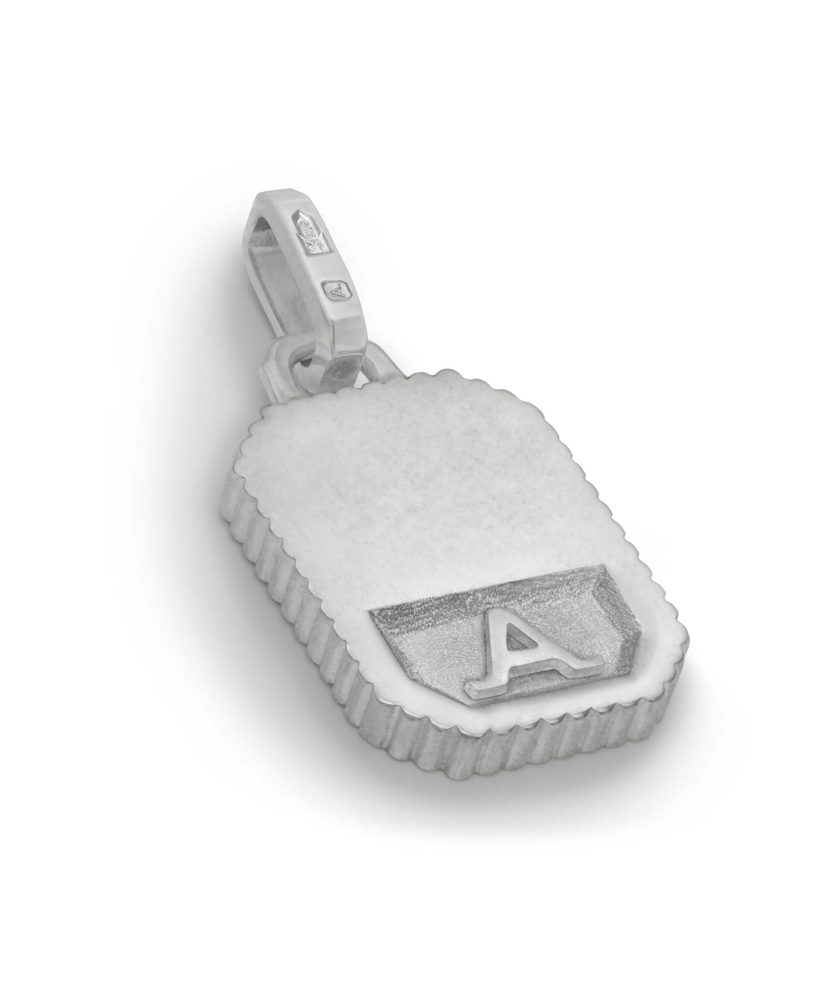 AMULETHA symbolic luxury jewelry gifting - Qu'Hier Que Demain Amulet - sterling silver with diamonds - side back