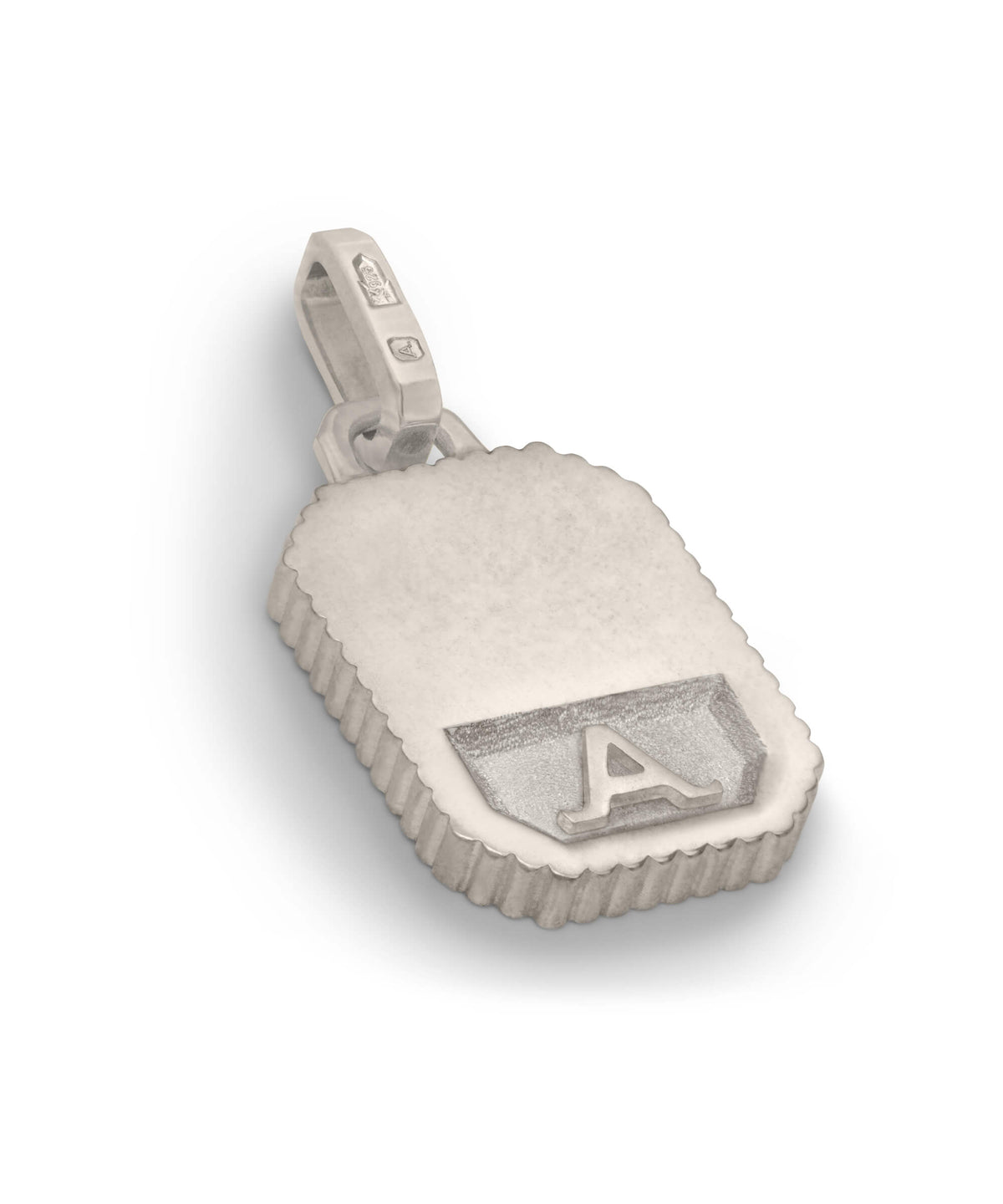 AMULETHA symbolic luxury jewelry gifting - Qu'Hier Que Demain Amulet - white gold with diamonds - side back