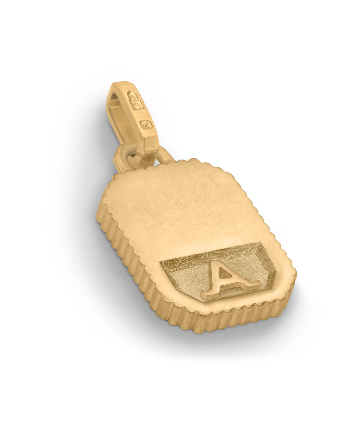 AMULETHA symbolic luxury jewelry gifting - Qu'Hier Que Demain Amulet - yellow gold with diamonds - side back