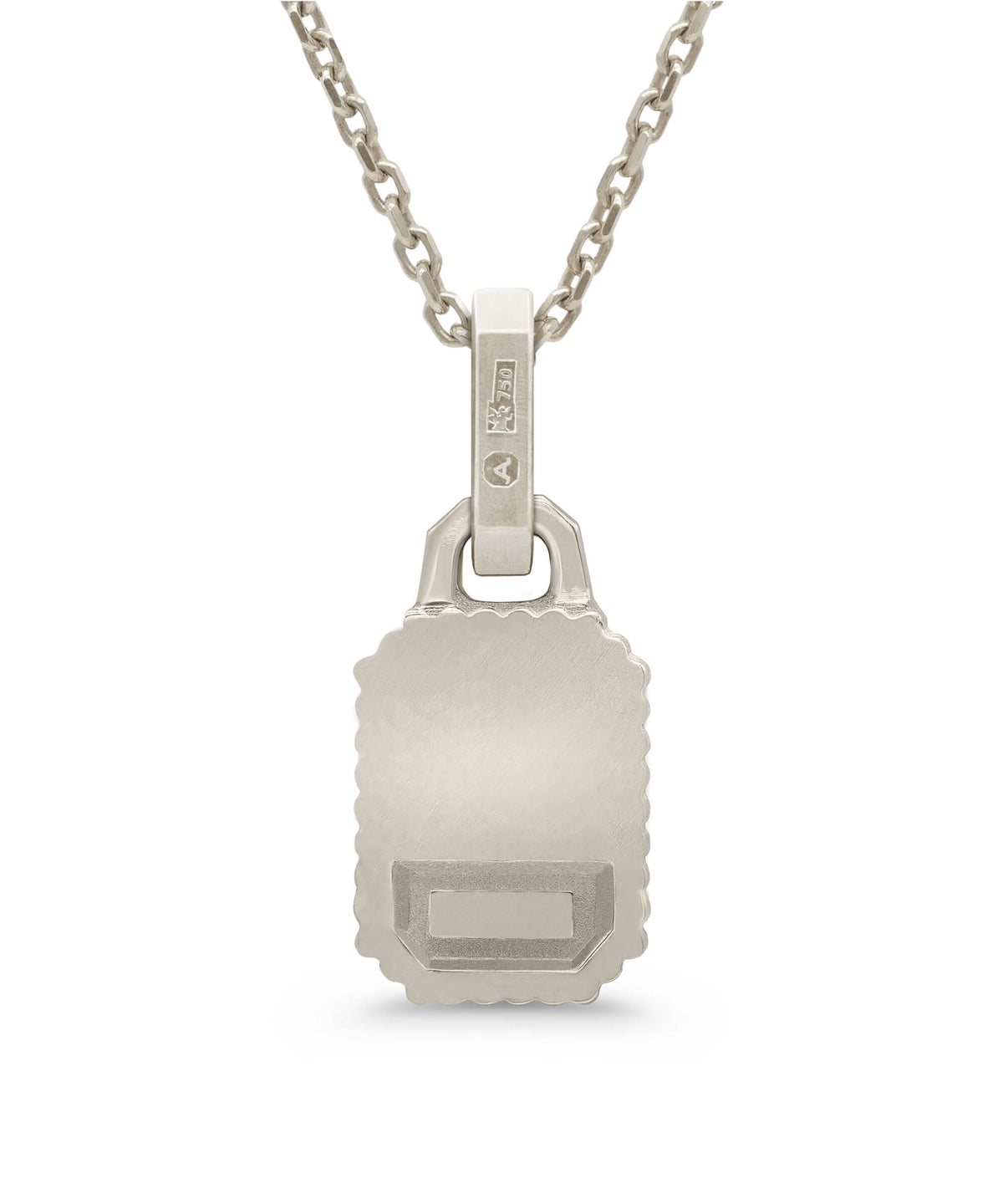AMULETHA symbolic luxury jewelry gifting - Qu'Hier Que Demain Mini Amulet - white gold with diamonds - back