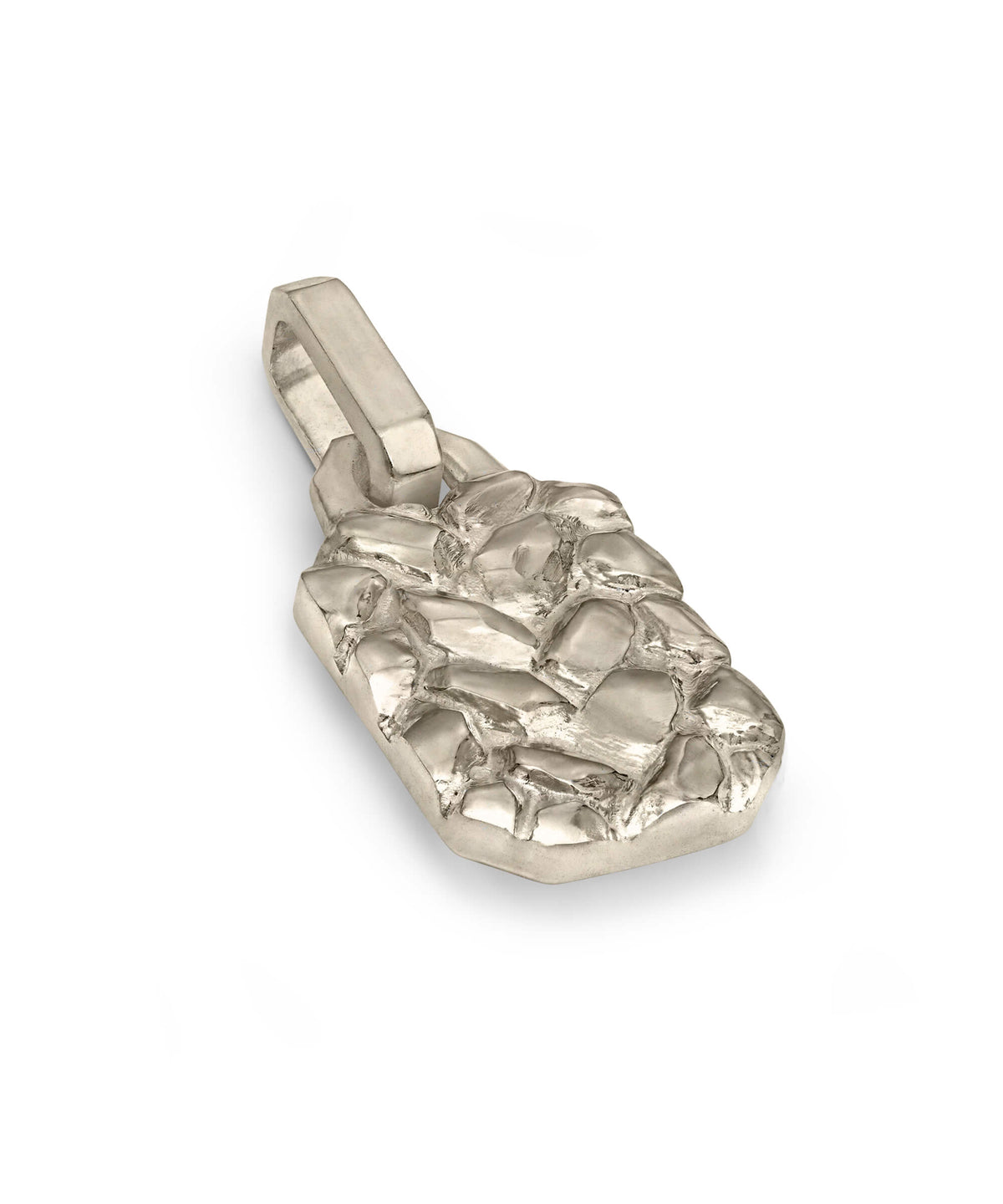 AMULETHA symbolic luxury jewelry gifting - Rock Amulet - white gold with diamonds - side front