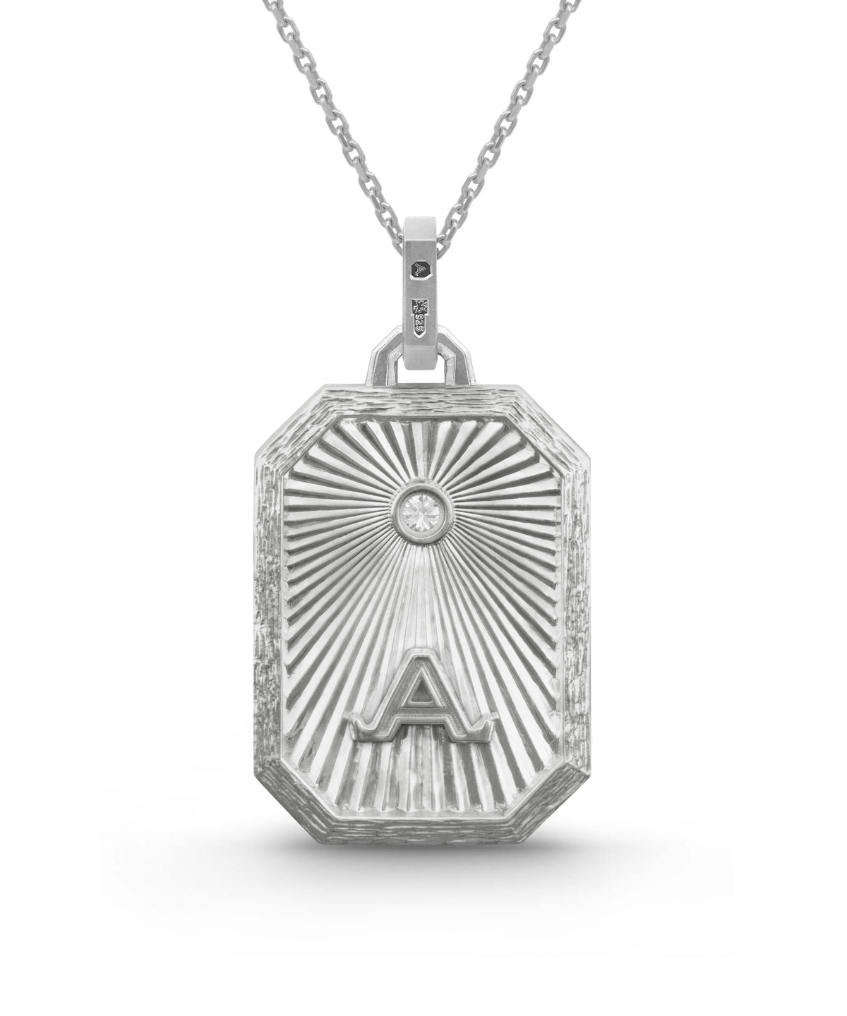 AMULETHA symbolic luxury jewelry gifting - Rose Amulet - sterling silver with diamonds - back
