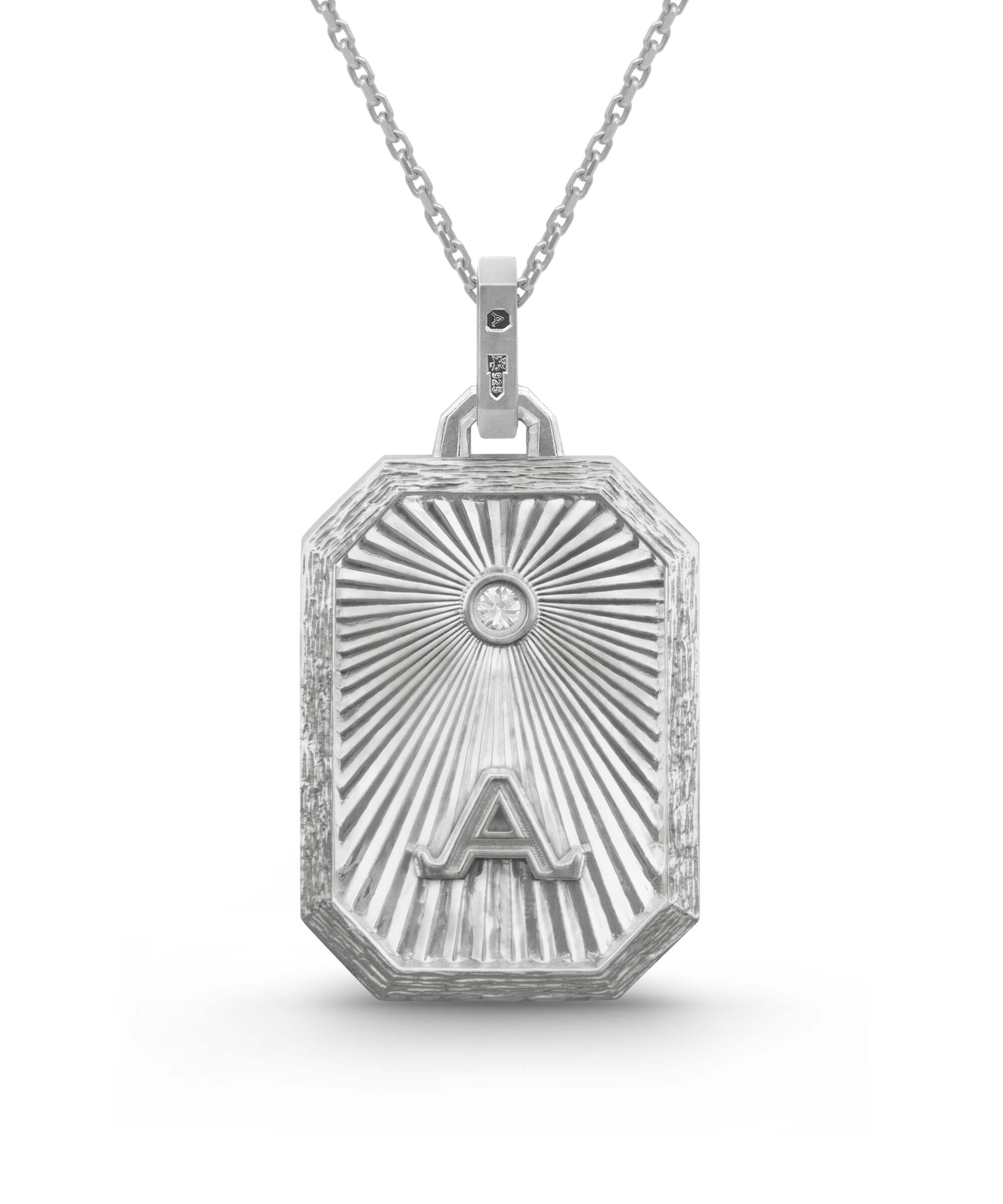AMULETHA symbolic luxury jewelry gifting - Rose Amulet - sterling silver with diamonds - back
