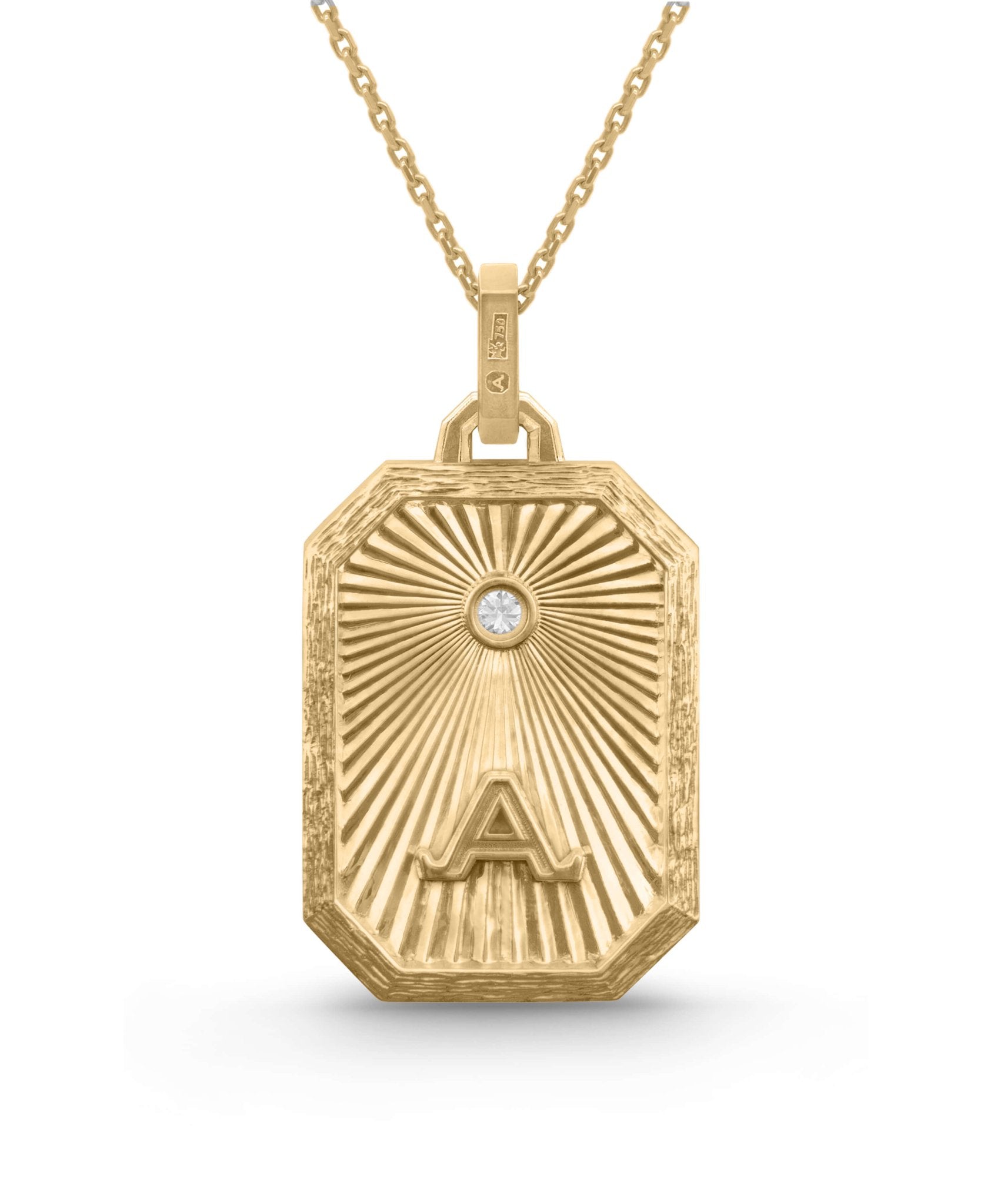 AMULETHA symbolic luxury jewelry gifting - Rose Amulet - yellow gold with diamonds - back
