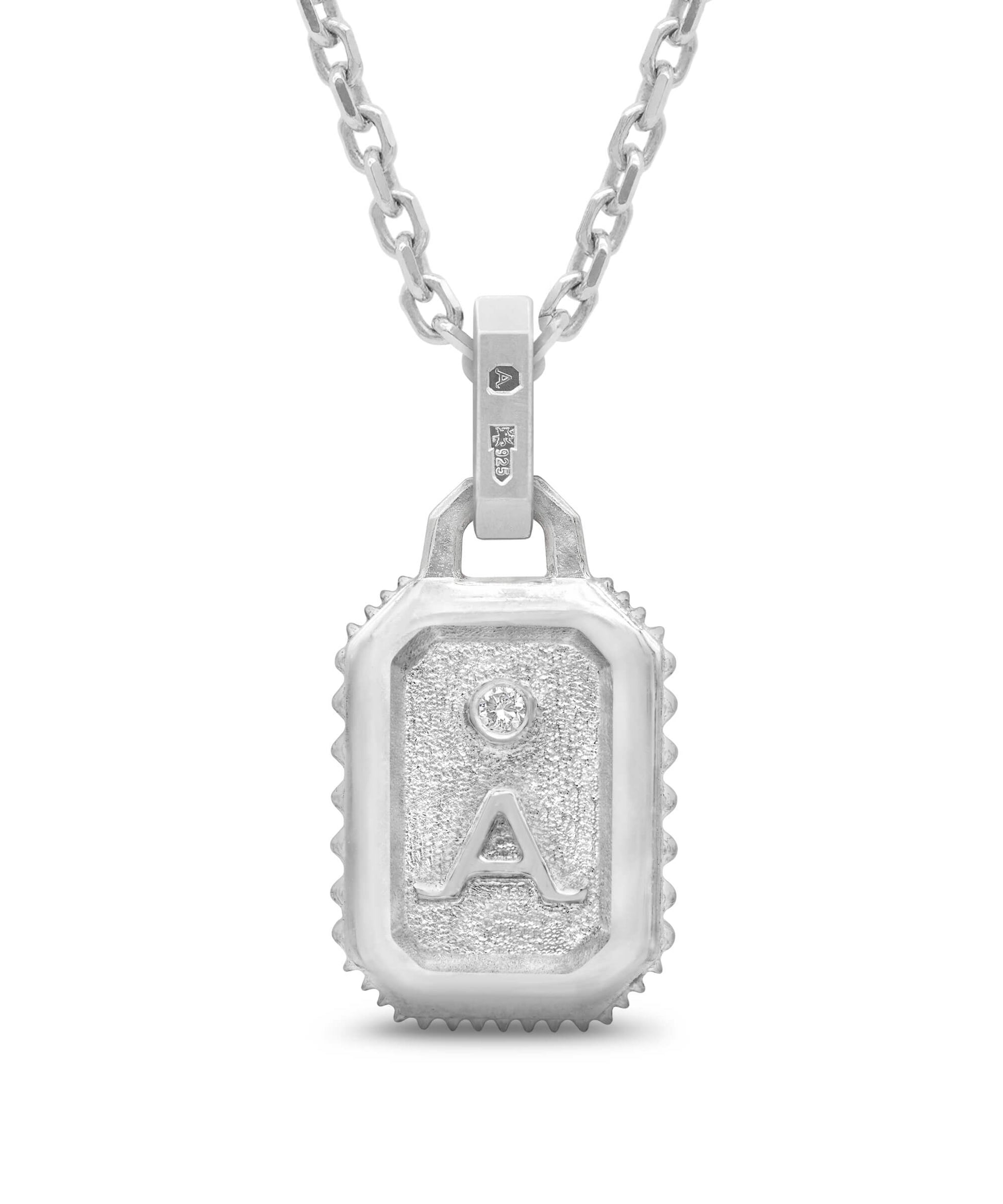 AMULETHA symbolic luxury jewelry gifting - Thorn Amulet - sterling silver with diamonds - back2