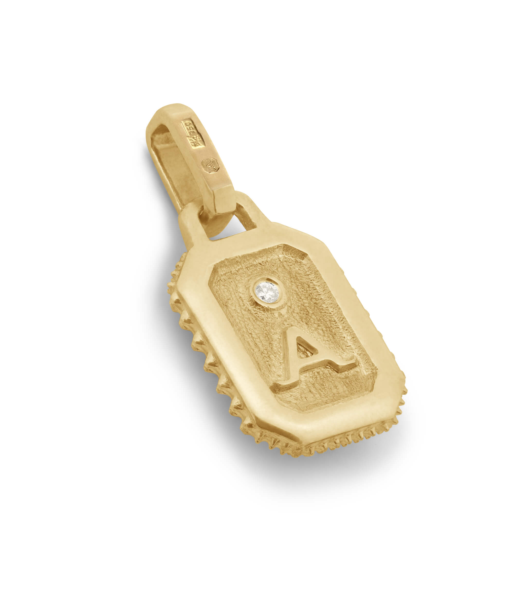 AMULETHA symbolic luxury jewelry gifting - Thorn Amulet - yellow gold with diamonds - side back