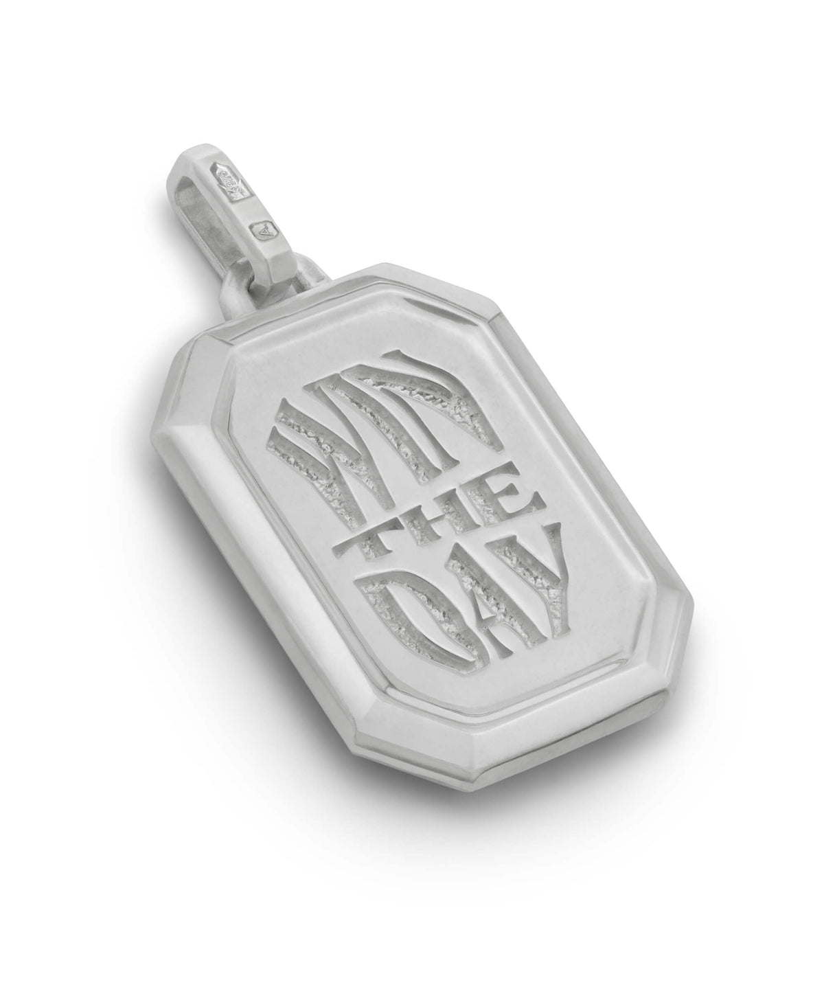 AMULETHA symbolic luxury jewelry gifting - Win the day Amulet - sterling silver with diamonds - side back