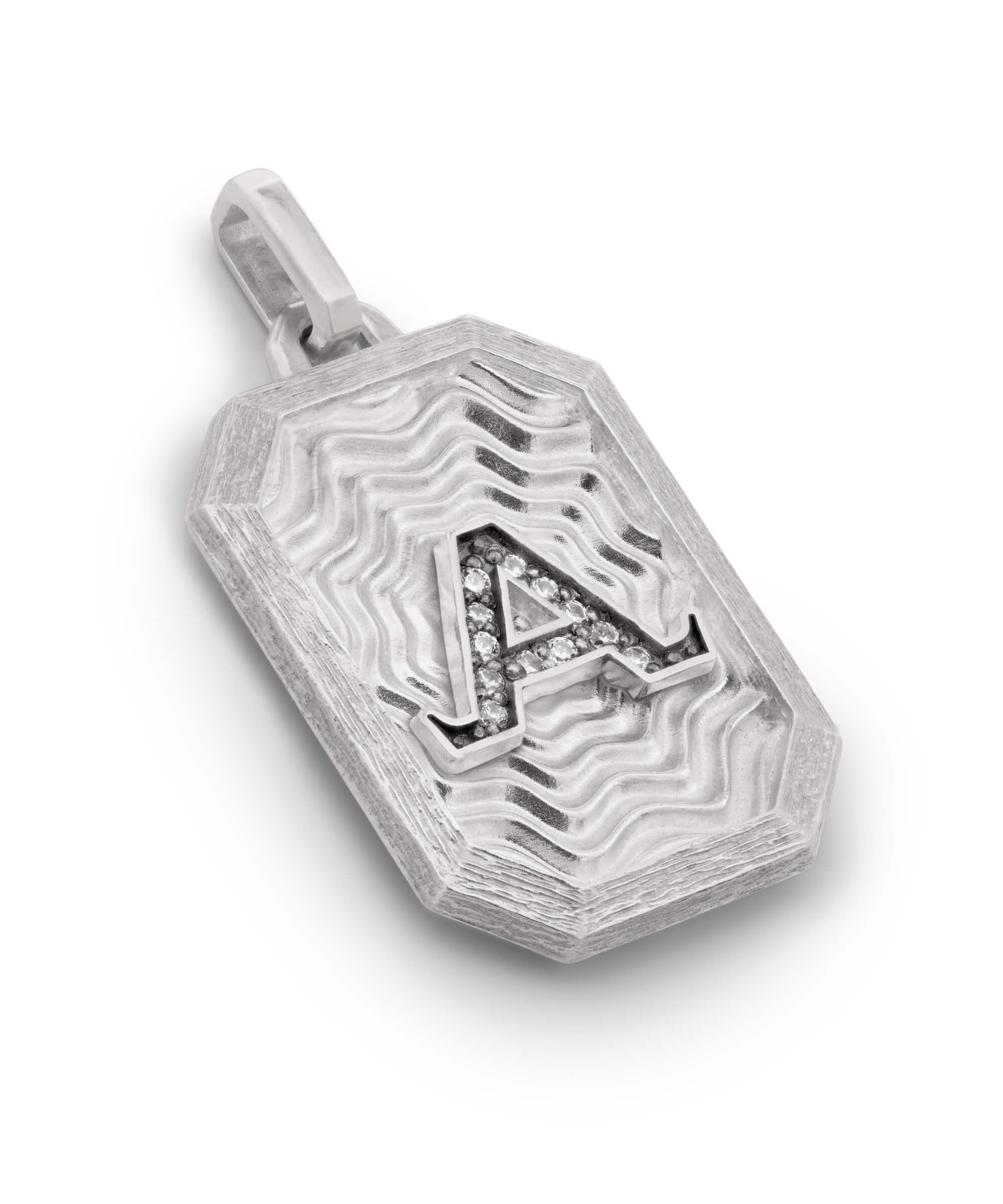 AMULETHA symbolic luxury jewelry gifting - Win the day Amulet - sterling silver with diamonds - side front