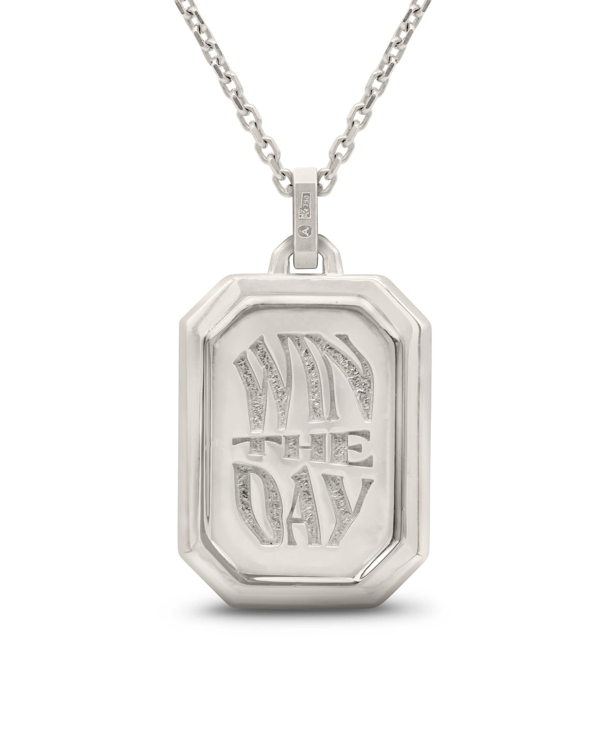 AMULETHA symbolic luxury jewelry gifting - Win the day Amulet - white gold with diamonds - back2