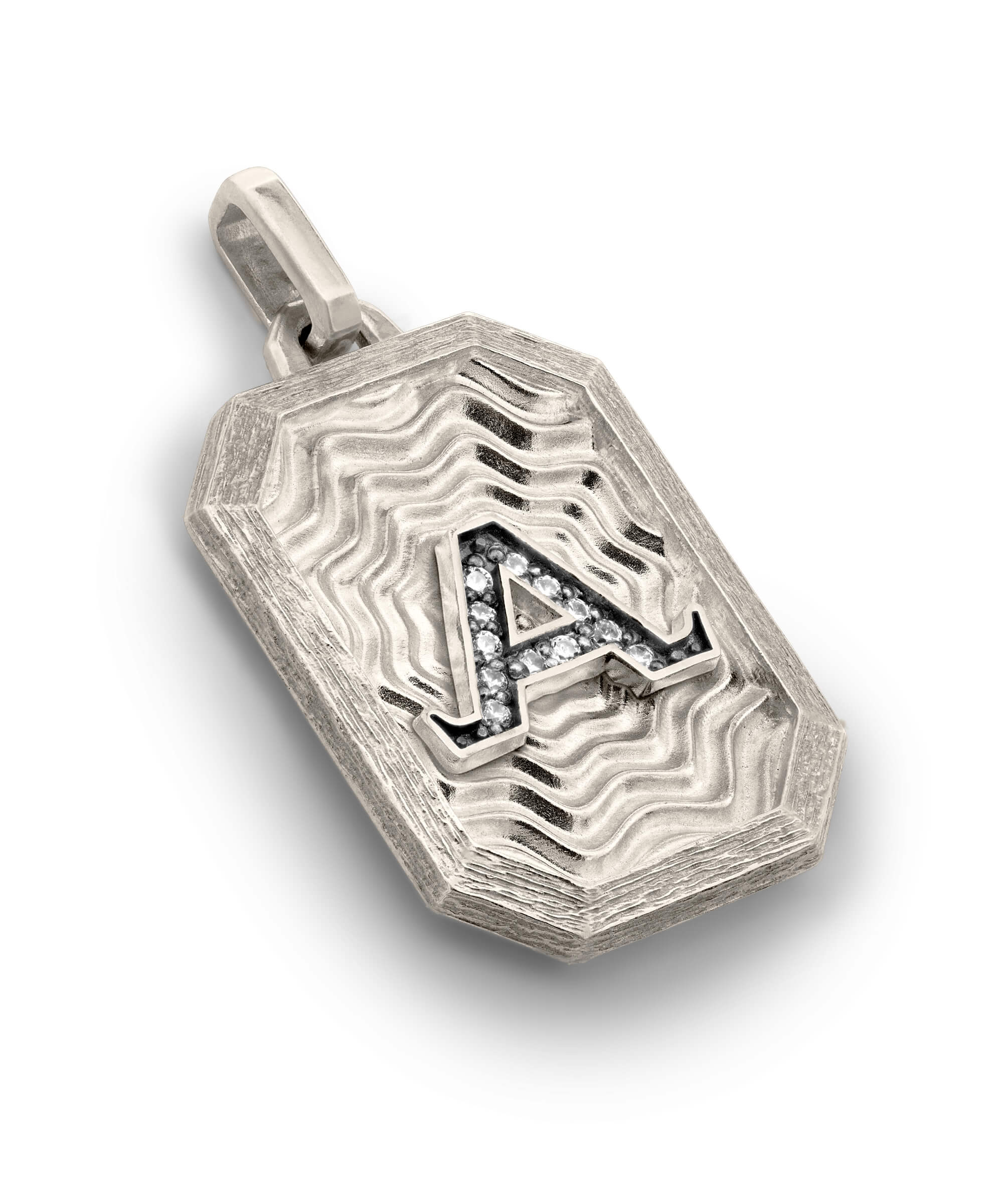 AMULETHA symbolic luxury jewelry gifting - Win the day Amulet - white gold with diamonds - side front