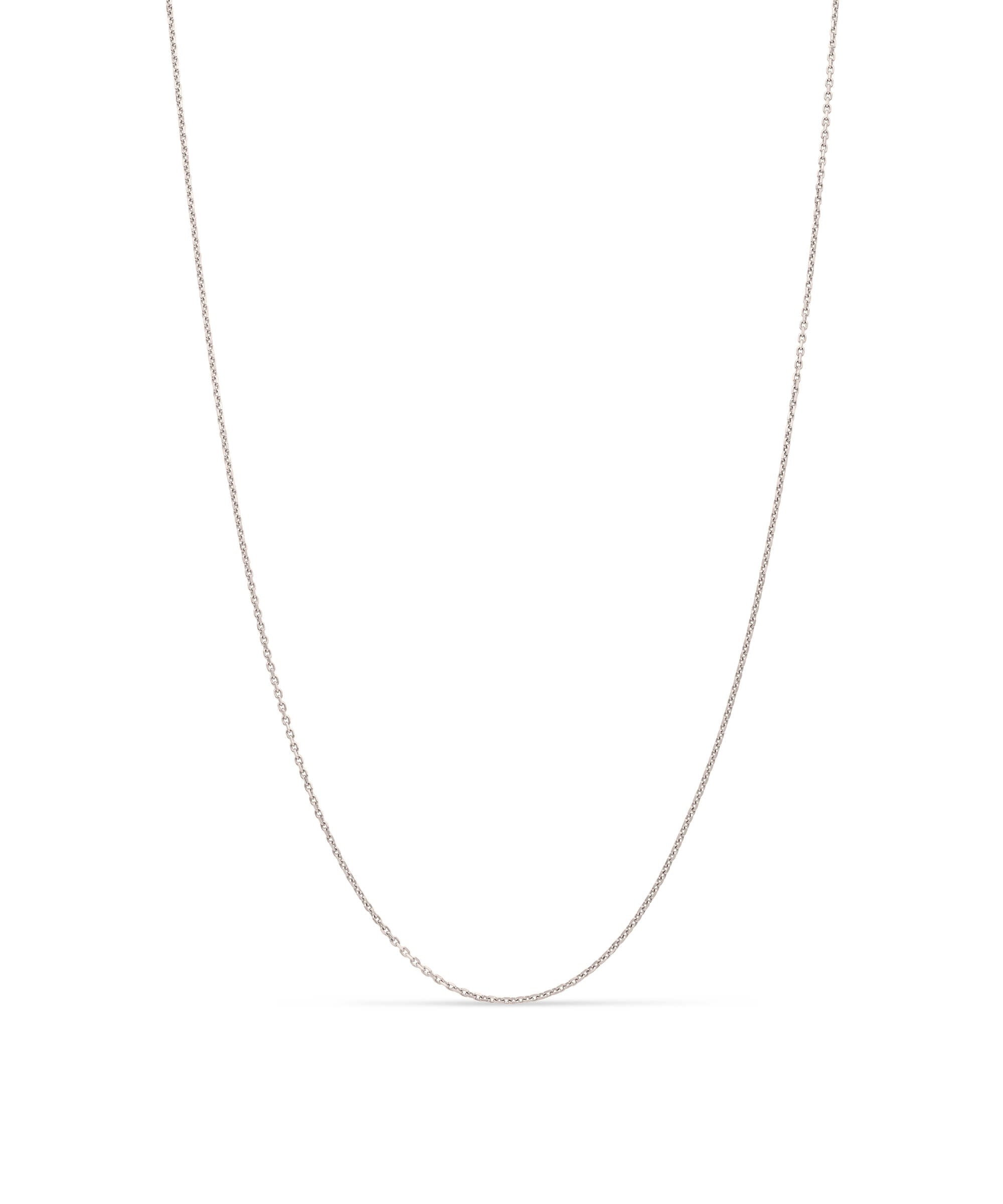 AMULETHA symbolic luxury jewelry gifting - Women diamond cut chain necklace - 0.8mm - white gold - front