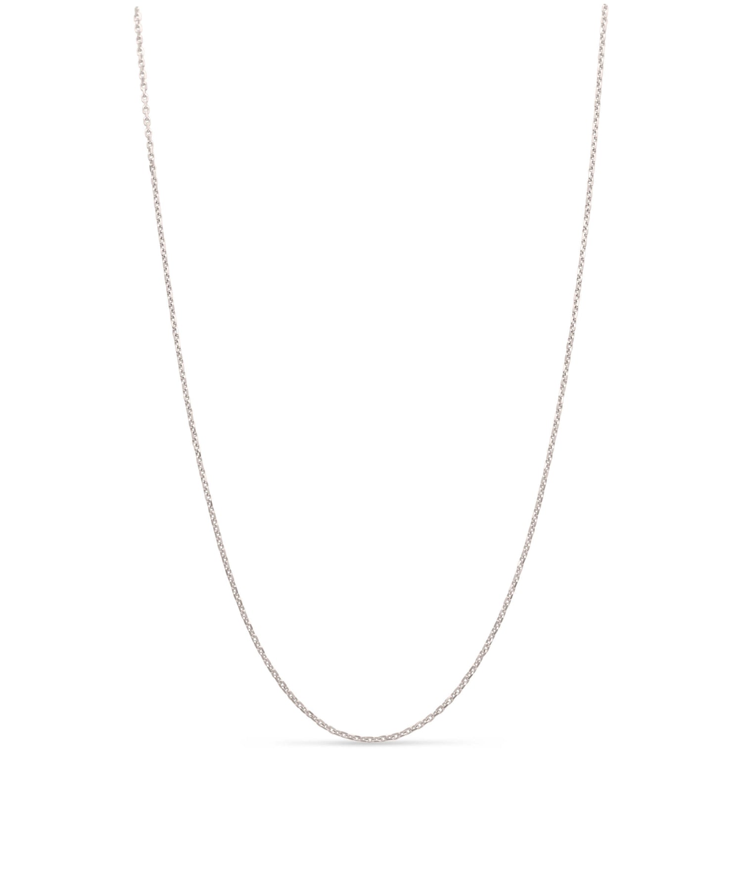 AMULETHA symbolic luxury jewelry gifting - Women diamond cut chain necklace - 1.2mm - white gold - front
