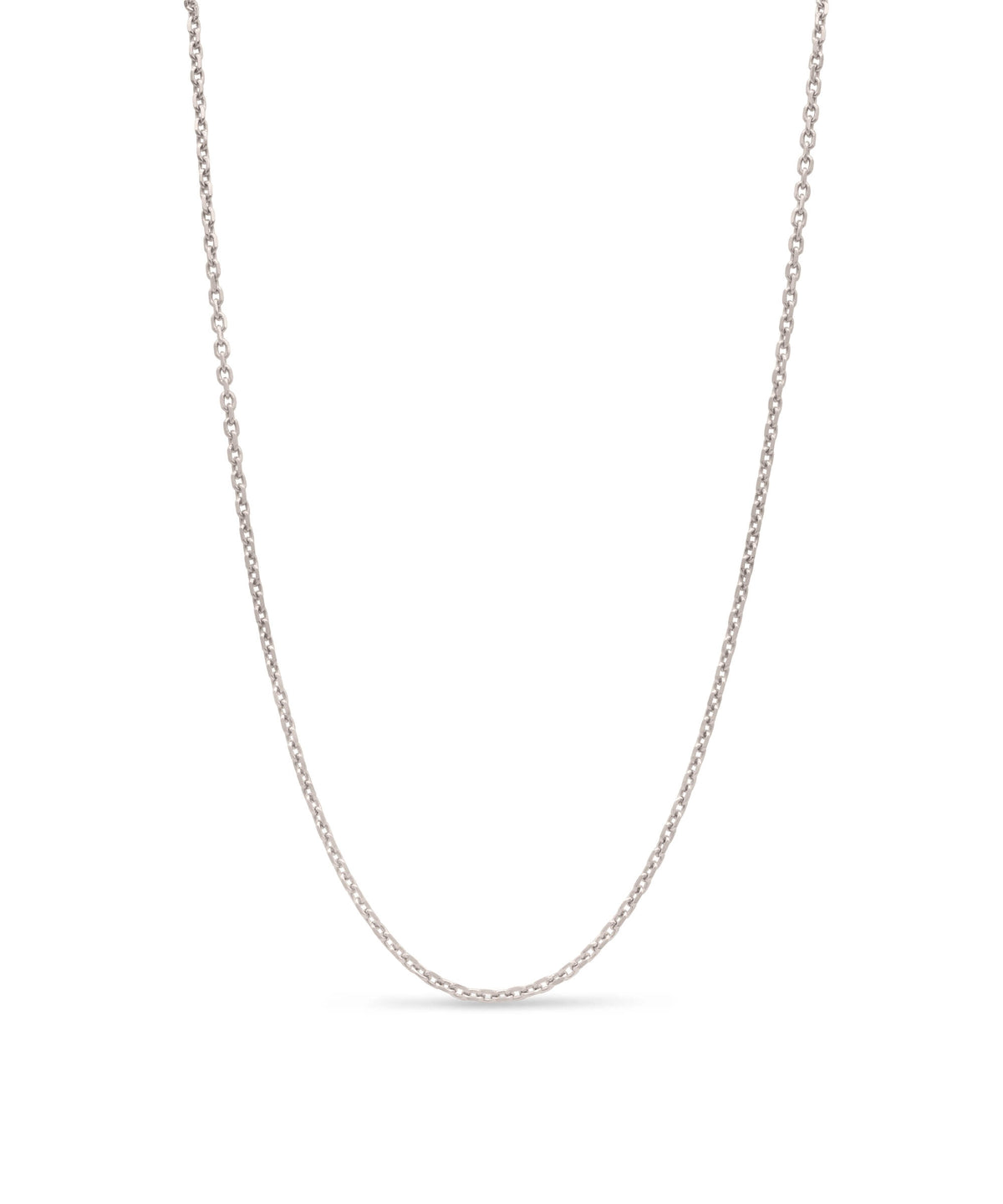 AMULETHA symbolic luxury jewelry gifting - Women diamond cut chain necklace - 2mm - white gold with diamonds - front
