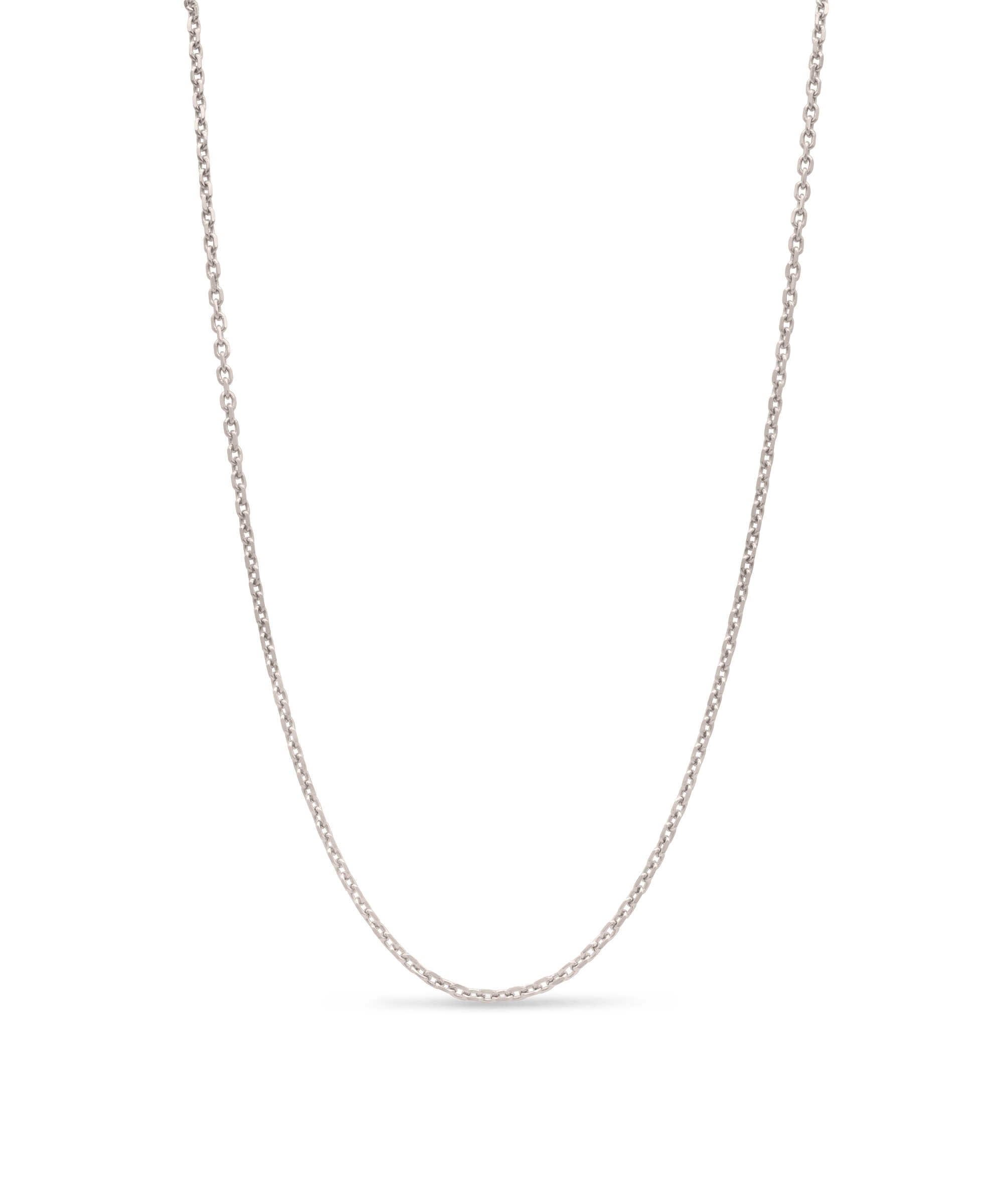 AMULETHA symbolic luxury jewelry gifting - Women diamond cut chain necklace - 2mm - white gold with diamonds - front