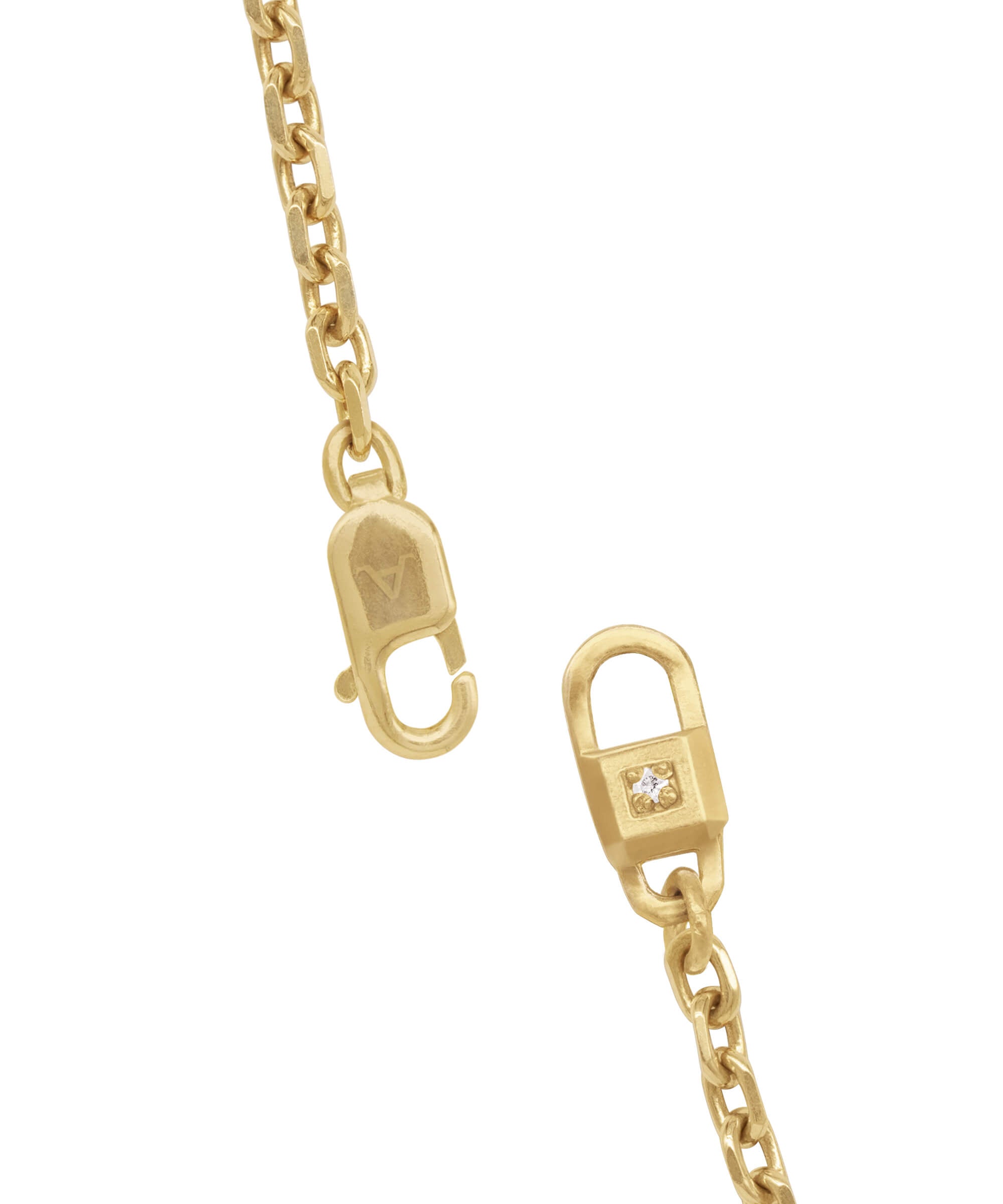 AMULETHA symbolic luxury jewelry gifting - Women diamond cut chain necklace - 2mm - yellow gold - clasp