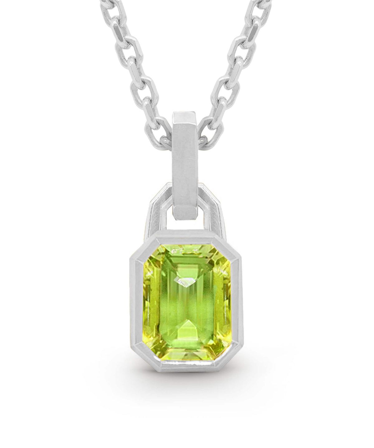 AMULETHA symbolic luxury jewelry gifting - men's birthstone Amulet - silver with diamonds - front