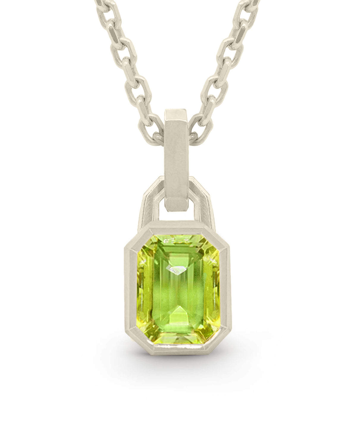 AMULETHA symbolic luxury jewelry gifting - men's birthstone Amulet - white gold with diamonds - front