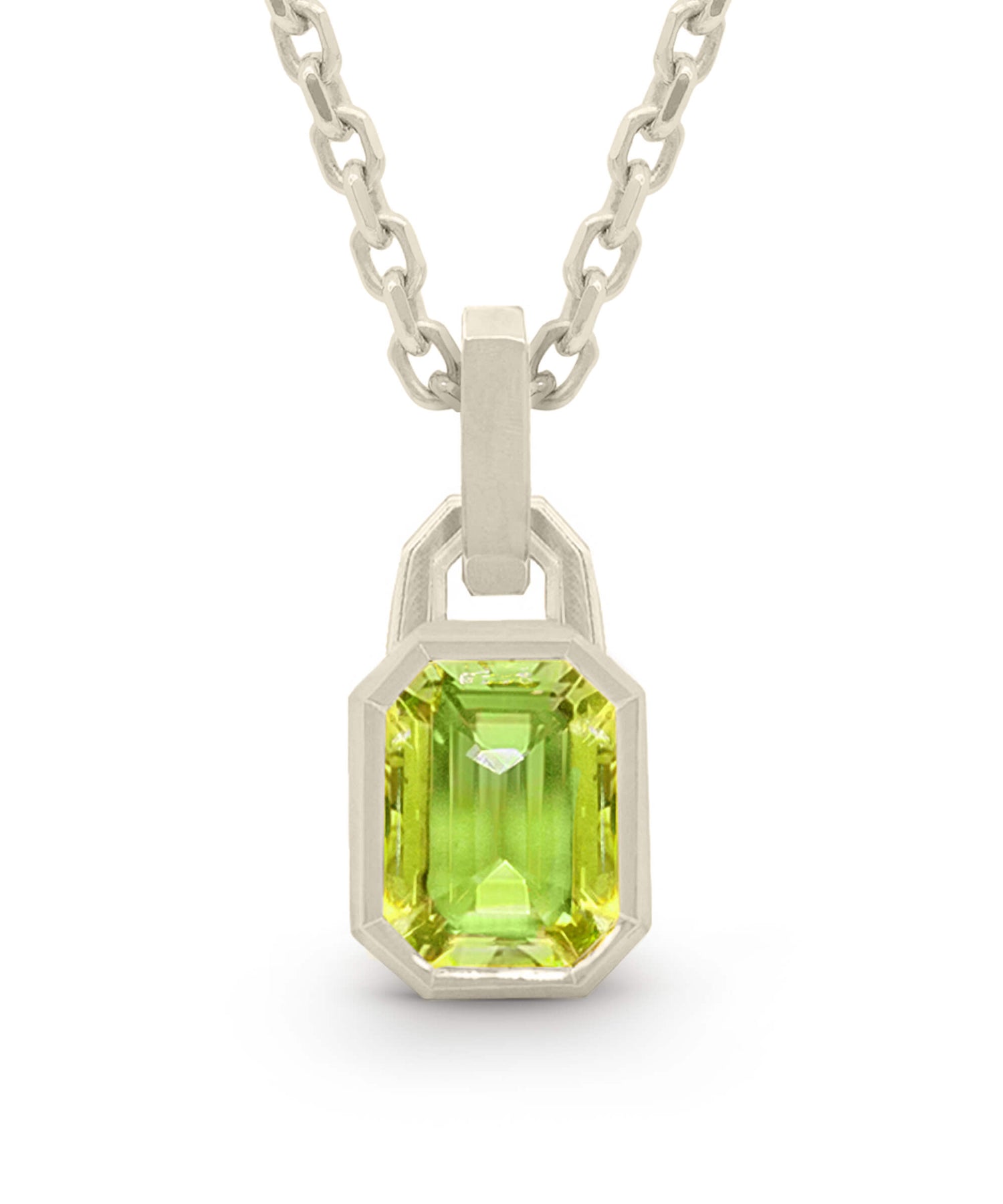 AMULETHA symbolic luxury jewelry gifting - men's birthstone Amulet - white gold with diamonds - front