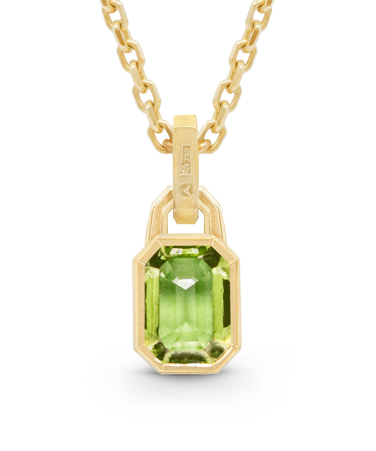 AMULETHA symbolic luxury jewelry gifting - men's birthstone Amulet - yellow gold with diamonds - back