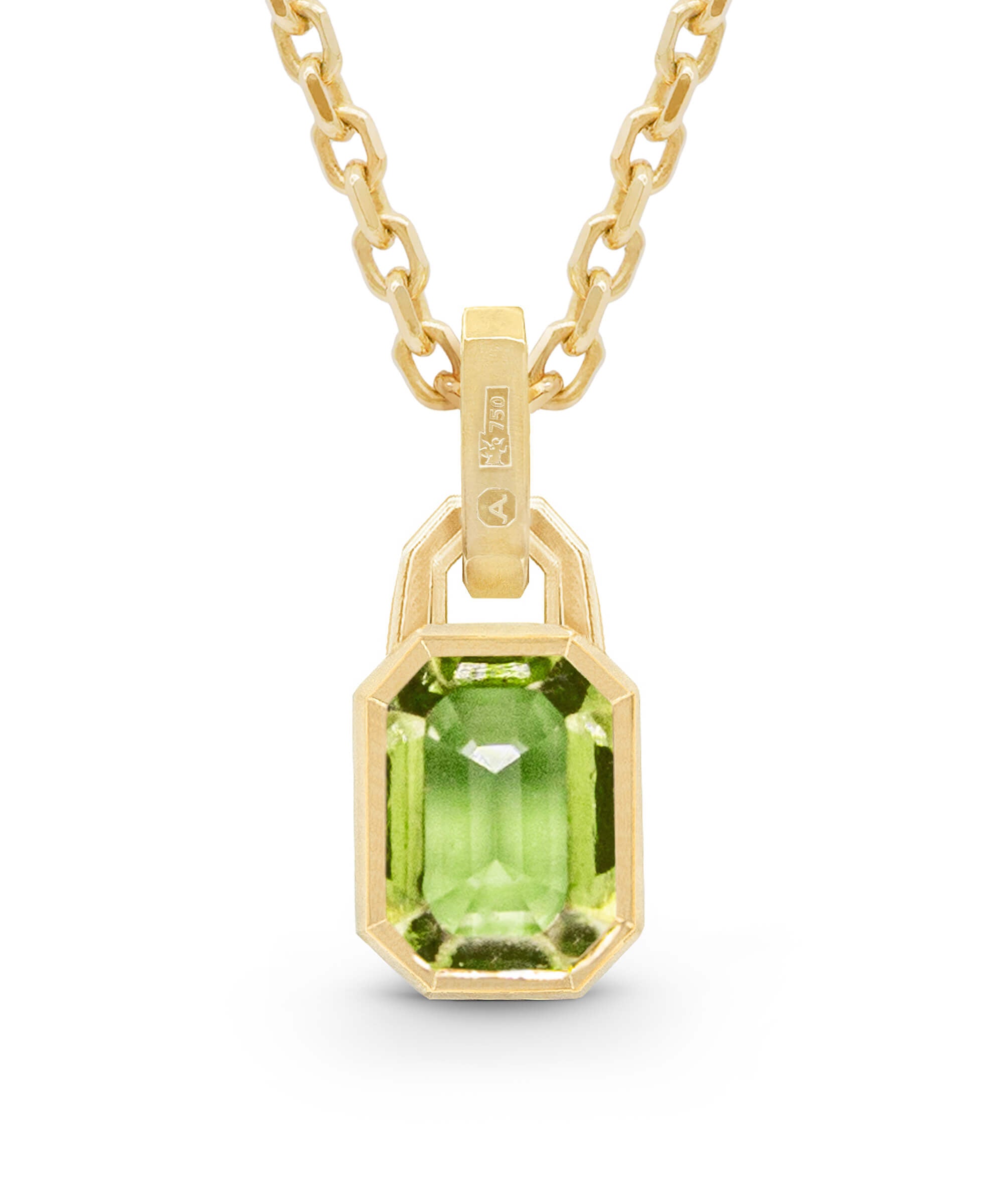 AMULETHA symbolic luxury jewelry gifting - men's birthstone Amulet - yellow gold with diamonds - back