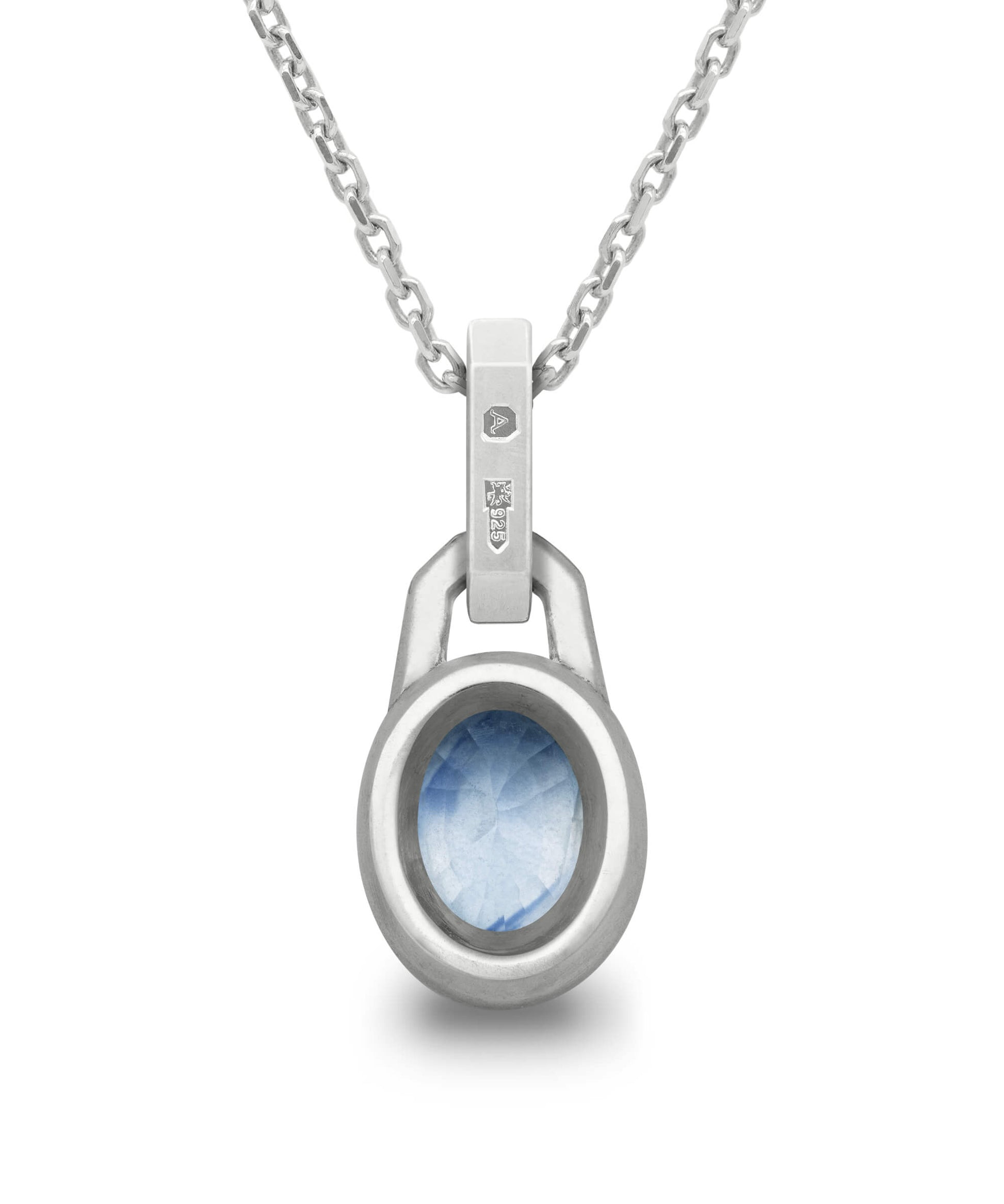 AMULETHA symbolic luxury jewelry gifting - women birthstone Amulet - sterling silver with diamonds - back