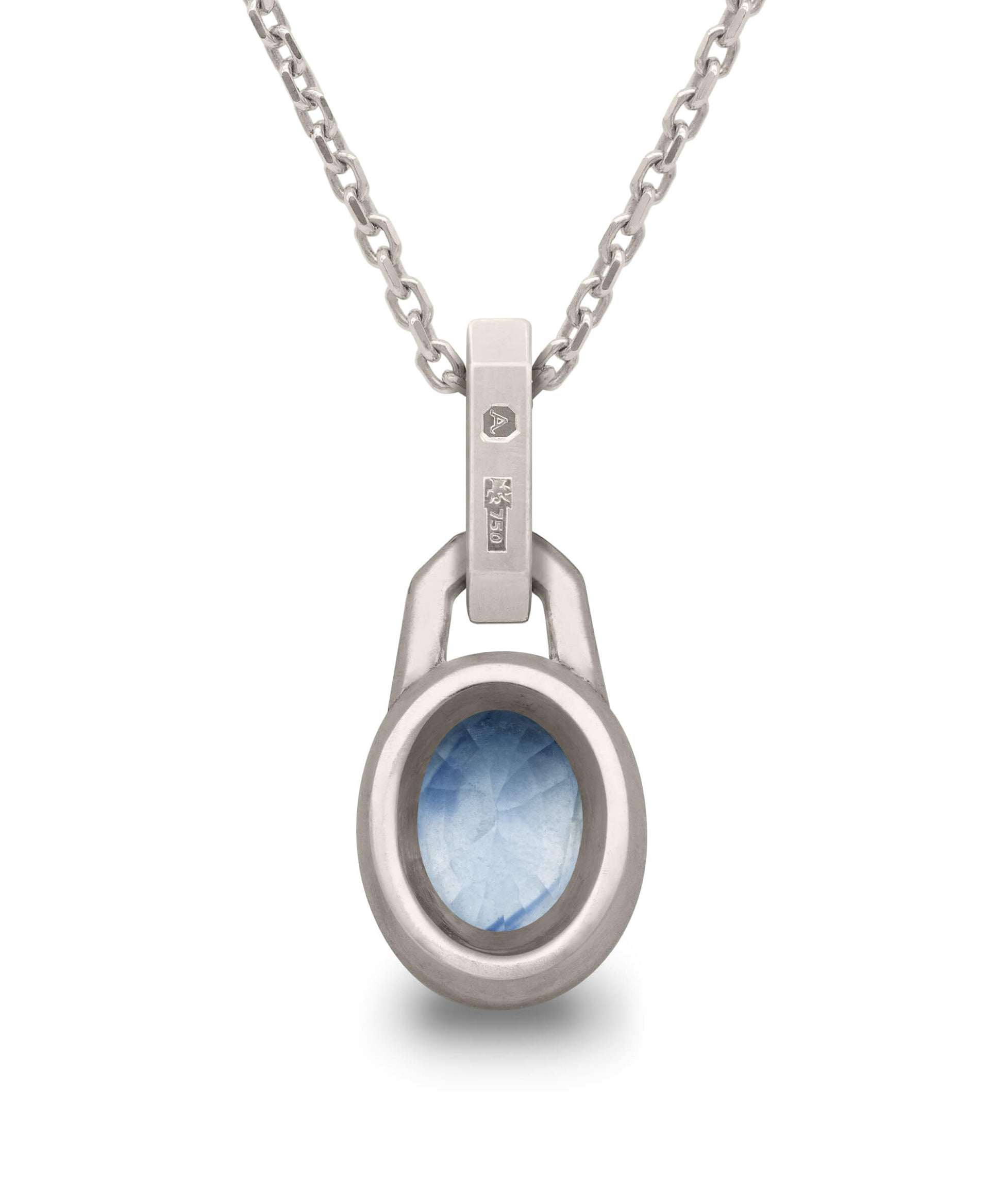 AMULETHA symbolic luxury jewelry gifting - women birthstone Amulet - white gold with diamonds - back